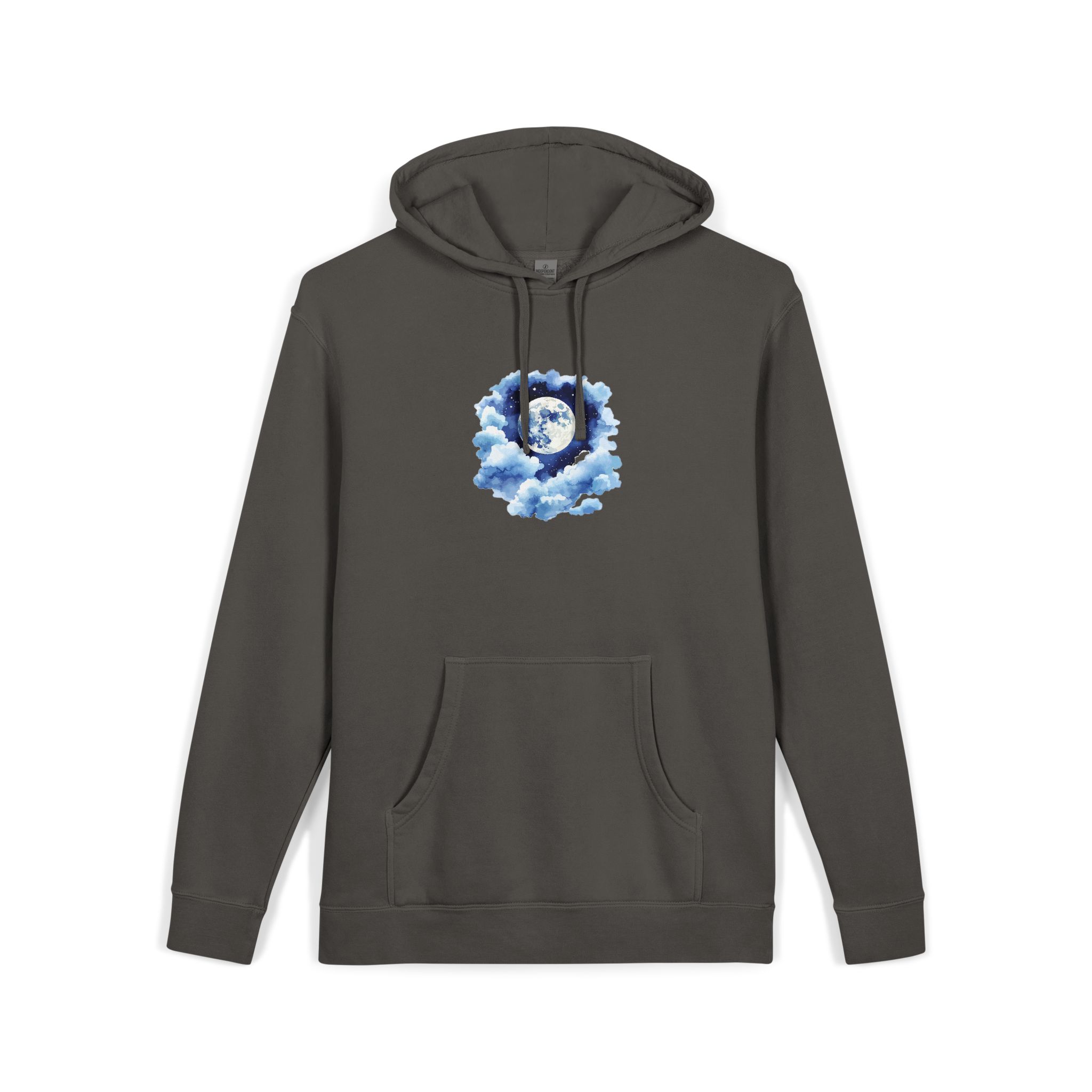 Watercolor Full Moon Clouds Elements Set Unisex Pigment Dyed Hoodie Embroidery - Image 27