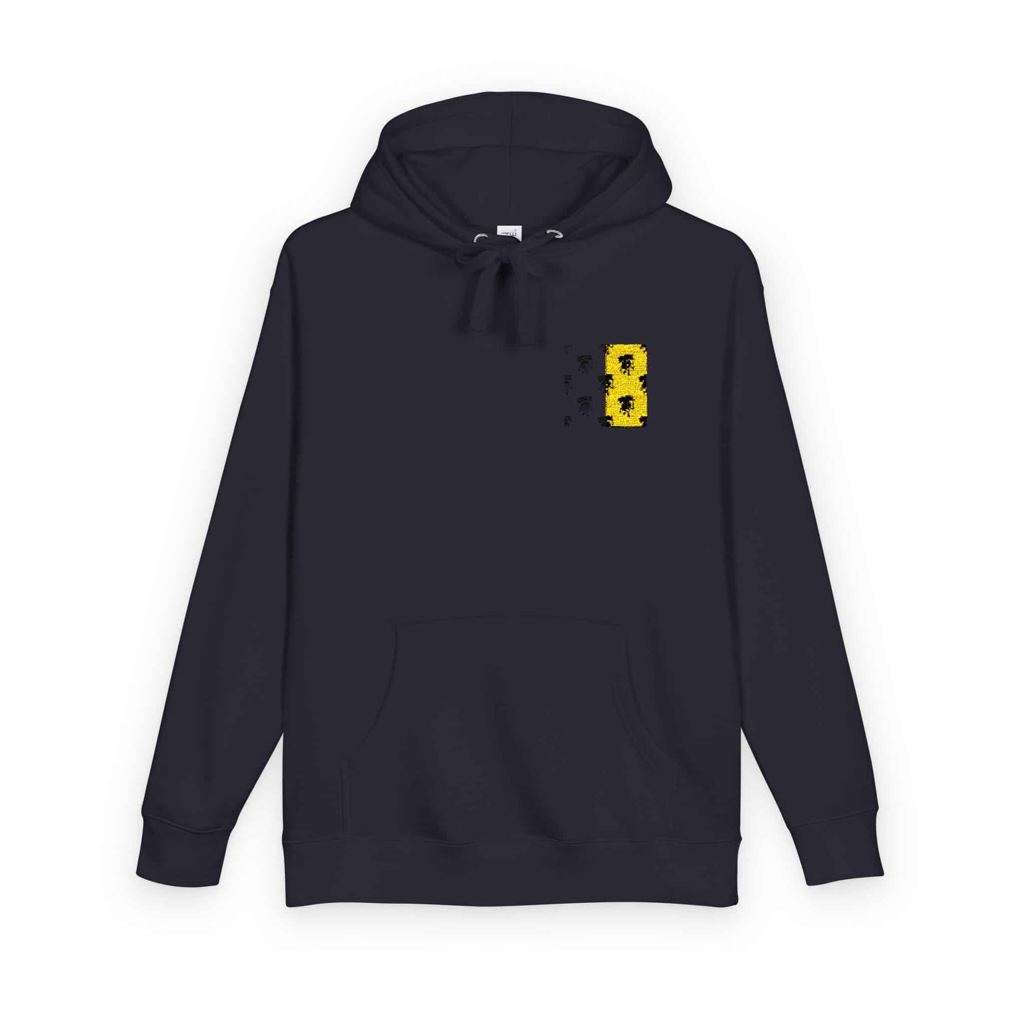 Rider Skull Holding Flag Seamless Pattern Background Illustration Unisex Fleece Hoodie - Image 22