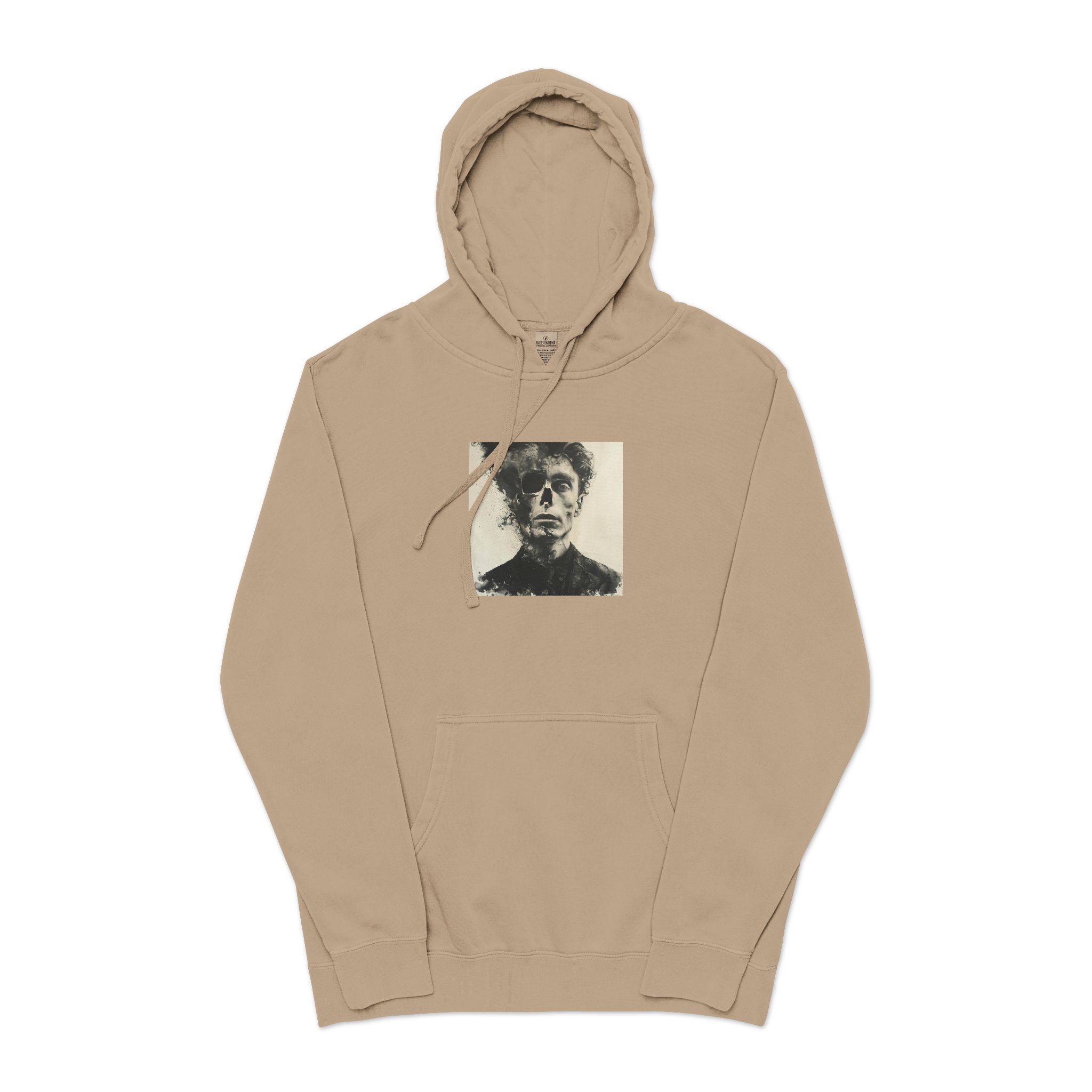 Surreal Skull Unisex Pigment Dyed Hoodie Embroidery - Image 5