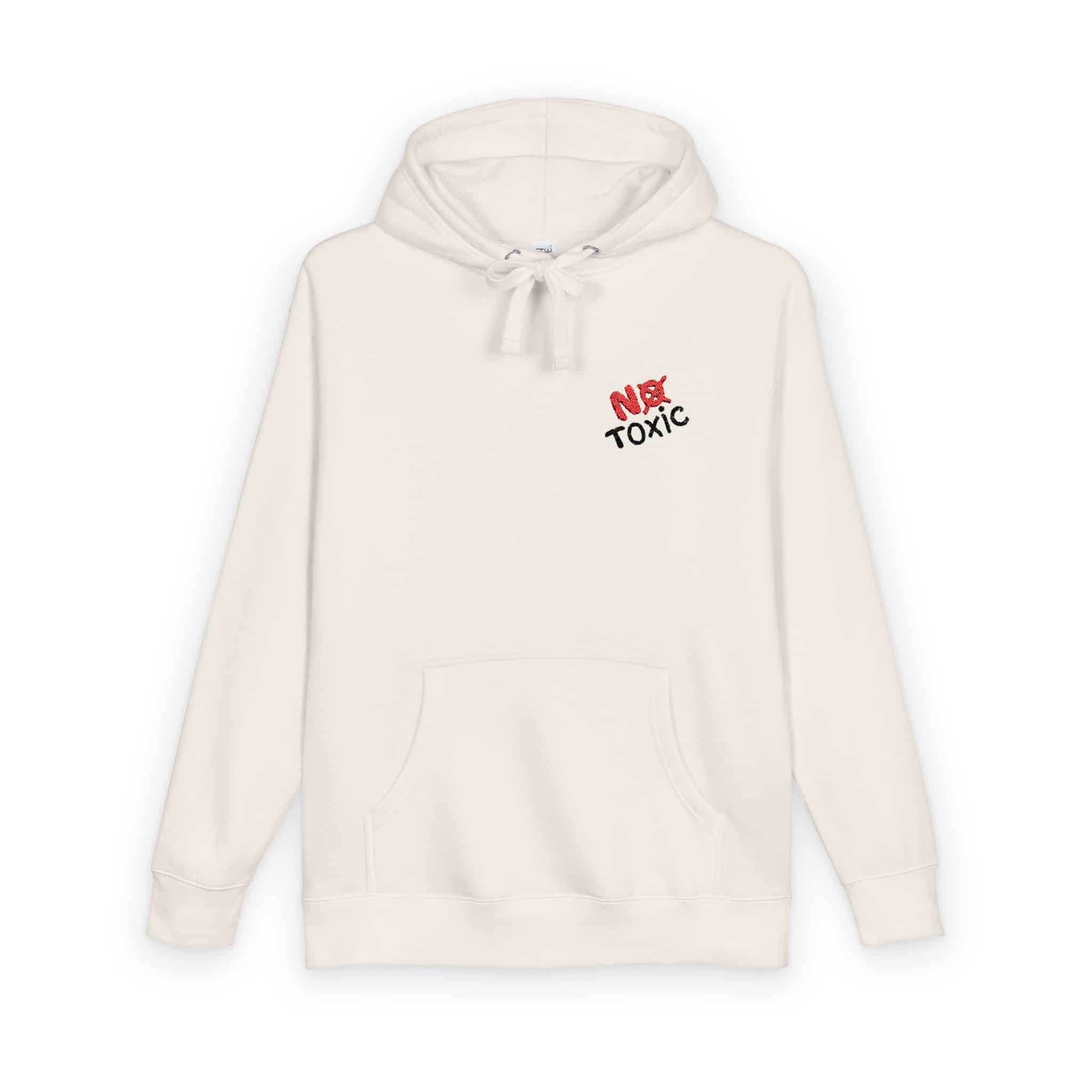 No Toxic Bold Red Black Handdrawn Message Unisex Fleece Hoodie - Image 6