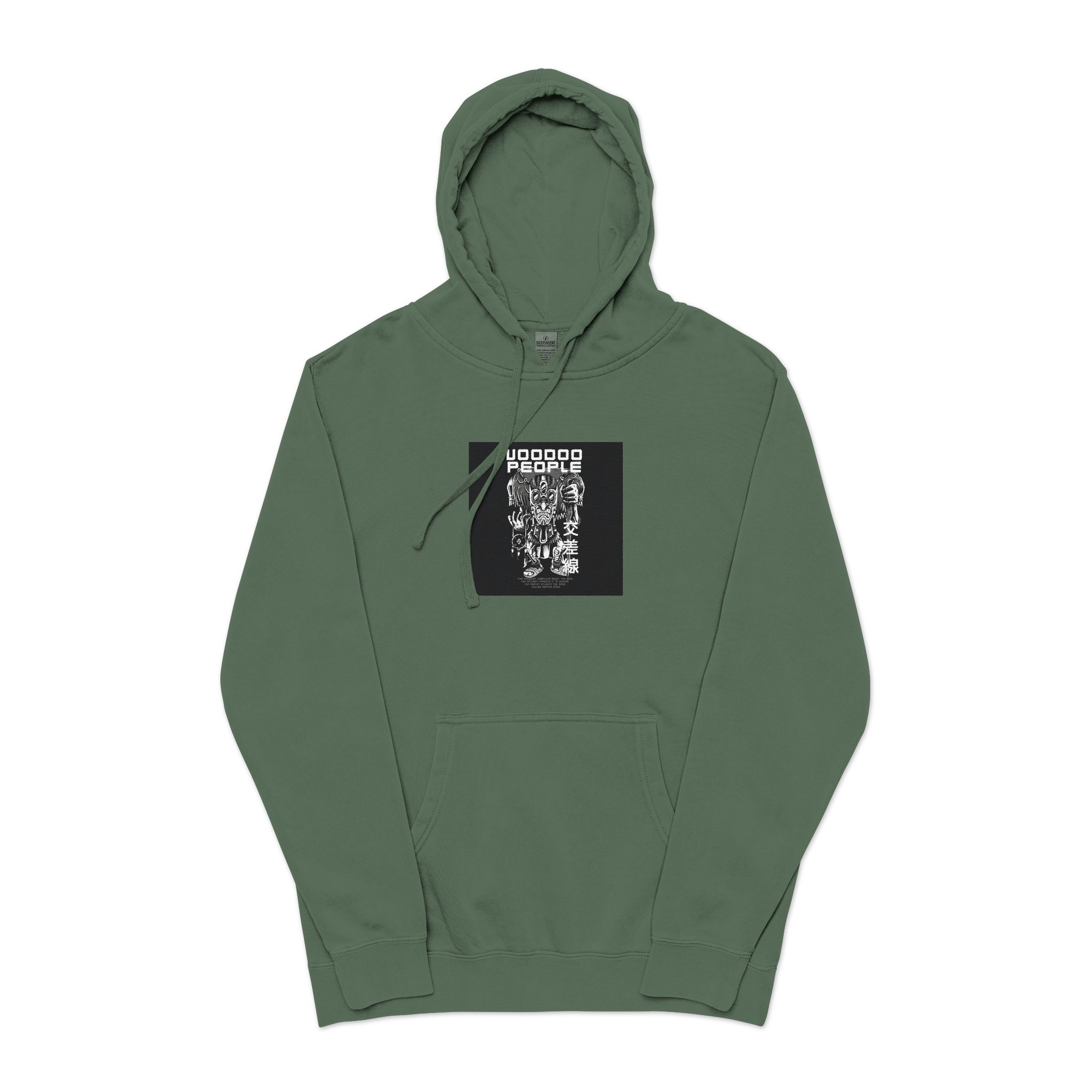 Voodoo People Black White Unisex Pigment Dyed Hoodie Embroidery - Image 13