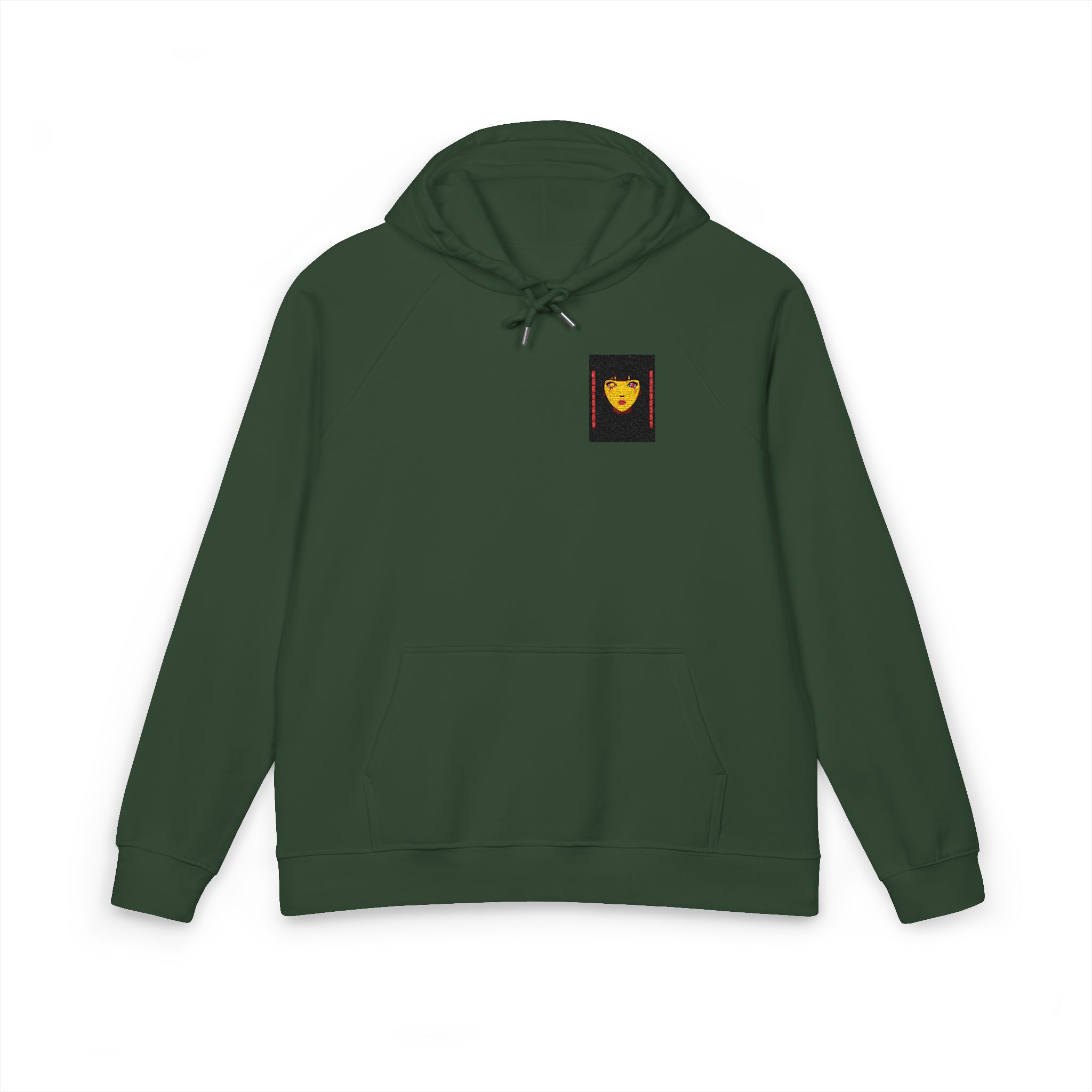 Haunting Animestyle Portrait With Glowing Eyes Bloody Tears Unisex Eco Raglan Hoodie Embroidery - Image 13