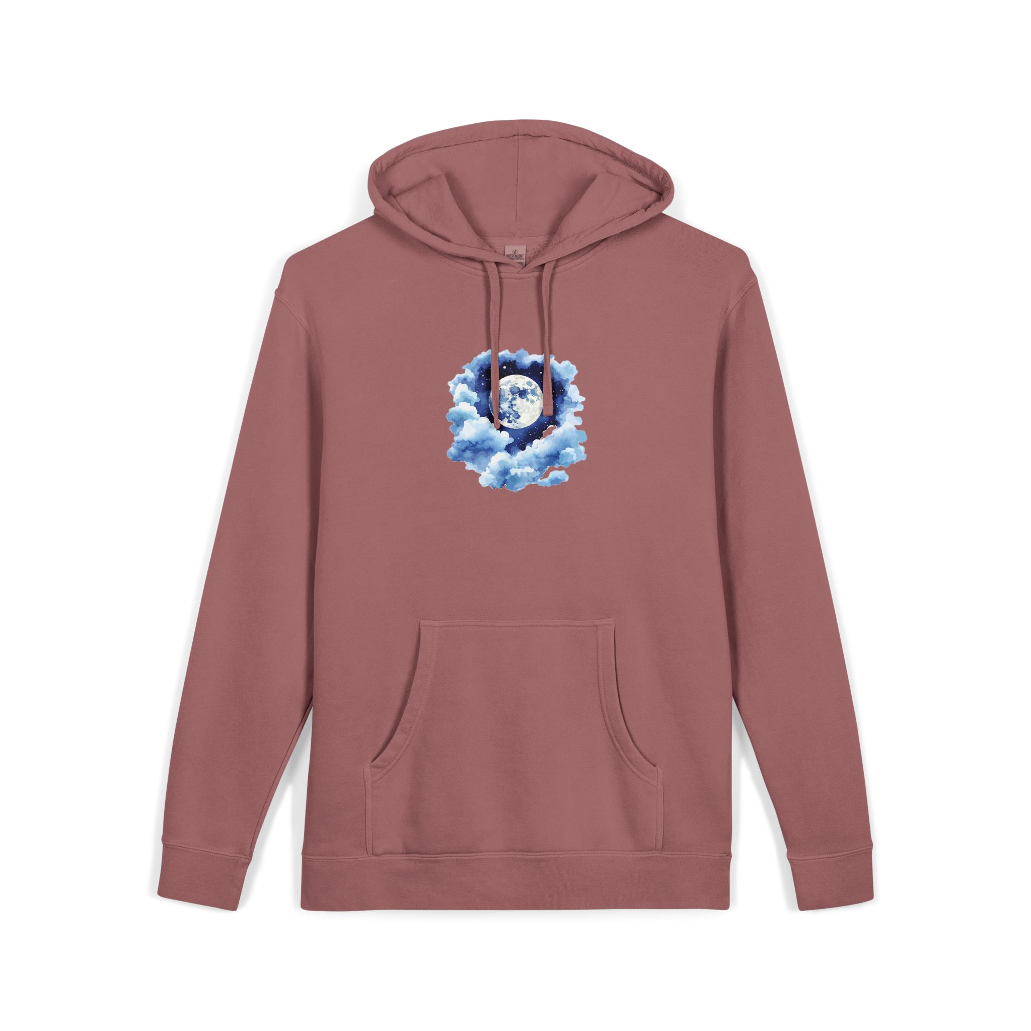 Watercolor Full Moon Clouds Elements Set Unisex Pigment Dyed Hoodie Embroidery - Image 31