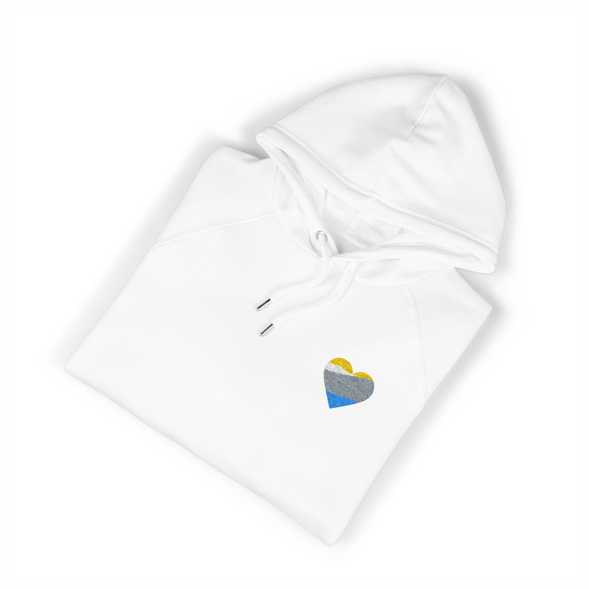 Gradient Heart Shape Unisex Eco Raglan Hoodie Embroidery - Image 3