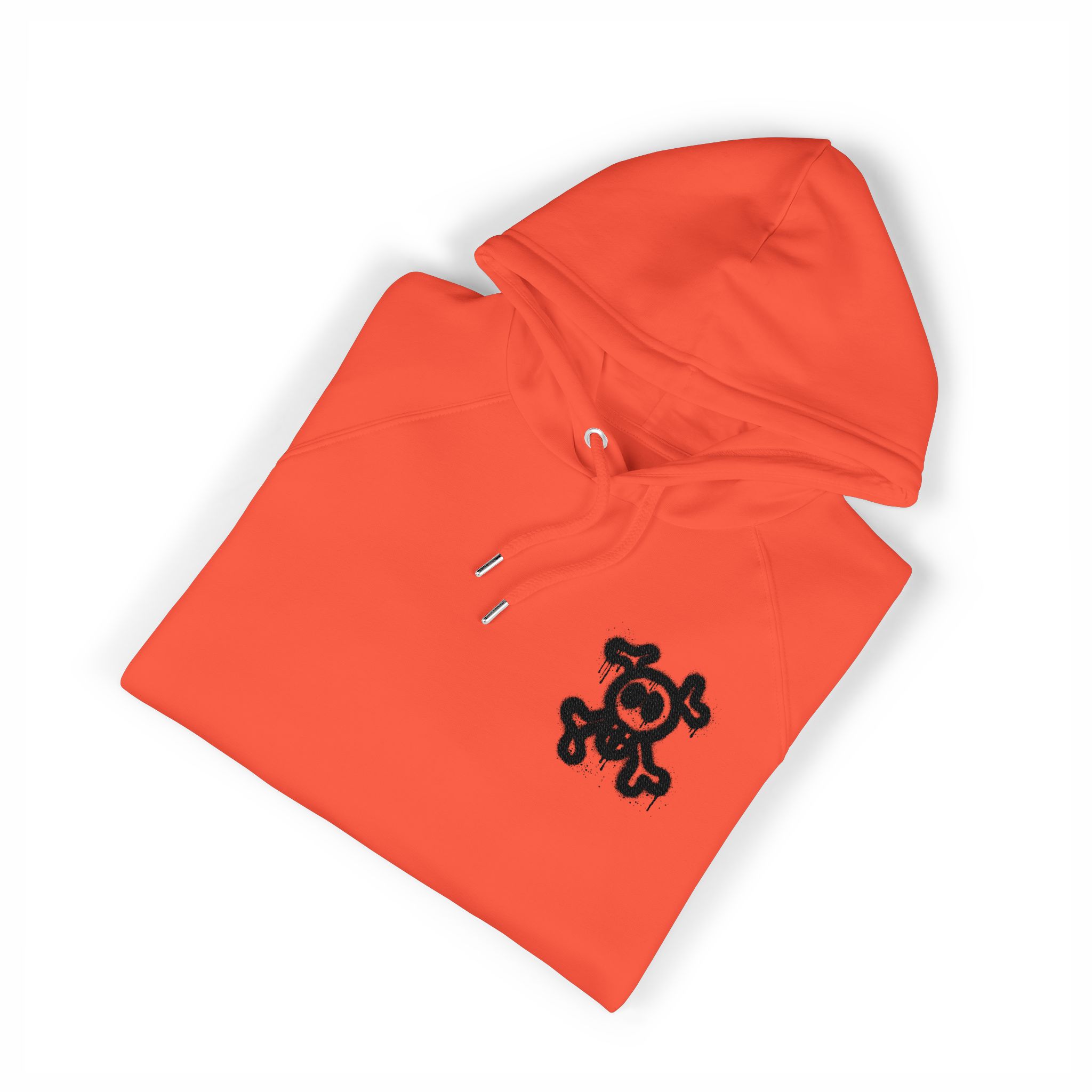 Spray Painted Graffiti Skull Sprayed Graffiti Skull Icon With Spray Black White Unisex Eco Raglan Hoodie Embroidery - Image 7