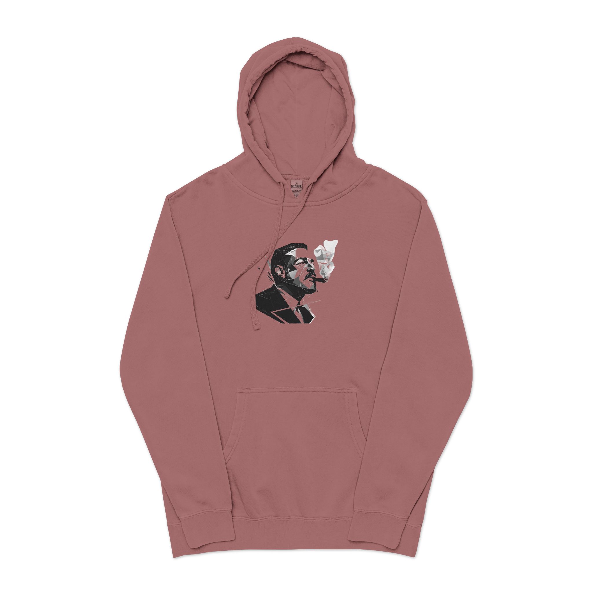 Smoking Man Unisex Pigment Dyed Hoodie Embroidery - Image 29