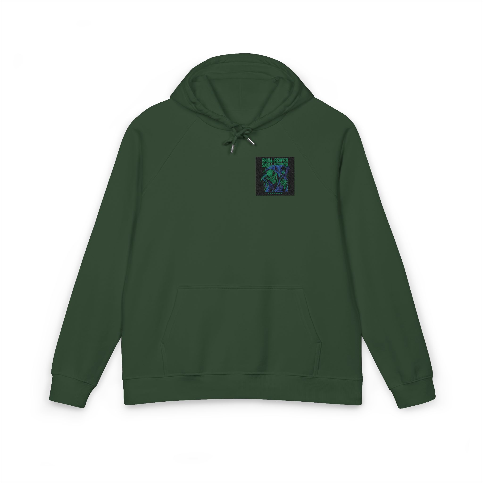 Skull Reaper Unisex Eco Raglan Hoodie Embroidery - Image 13
