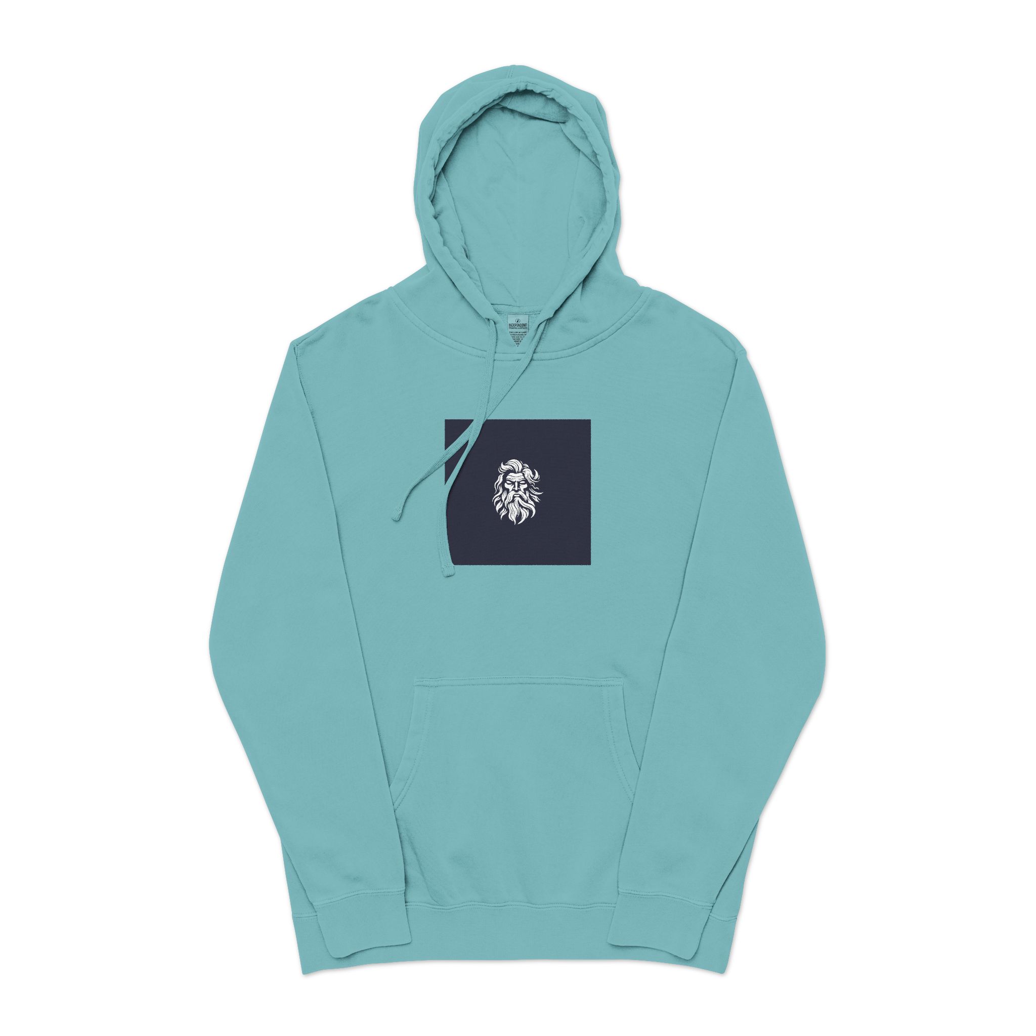 Zeus Logo Design Vector Illustration Unisex Pigment Dyed Hoodie Embroidery - Image 9