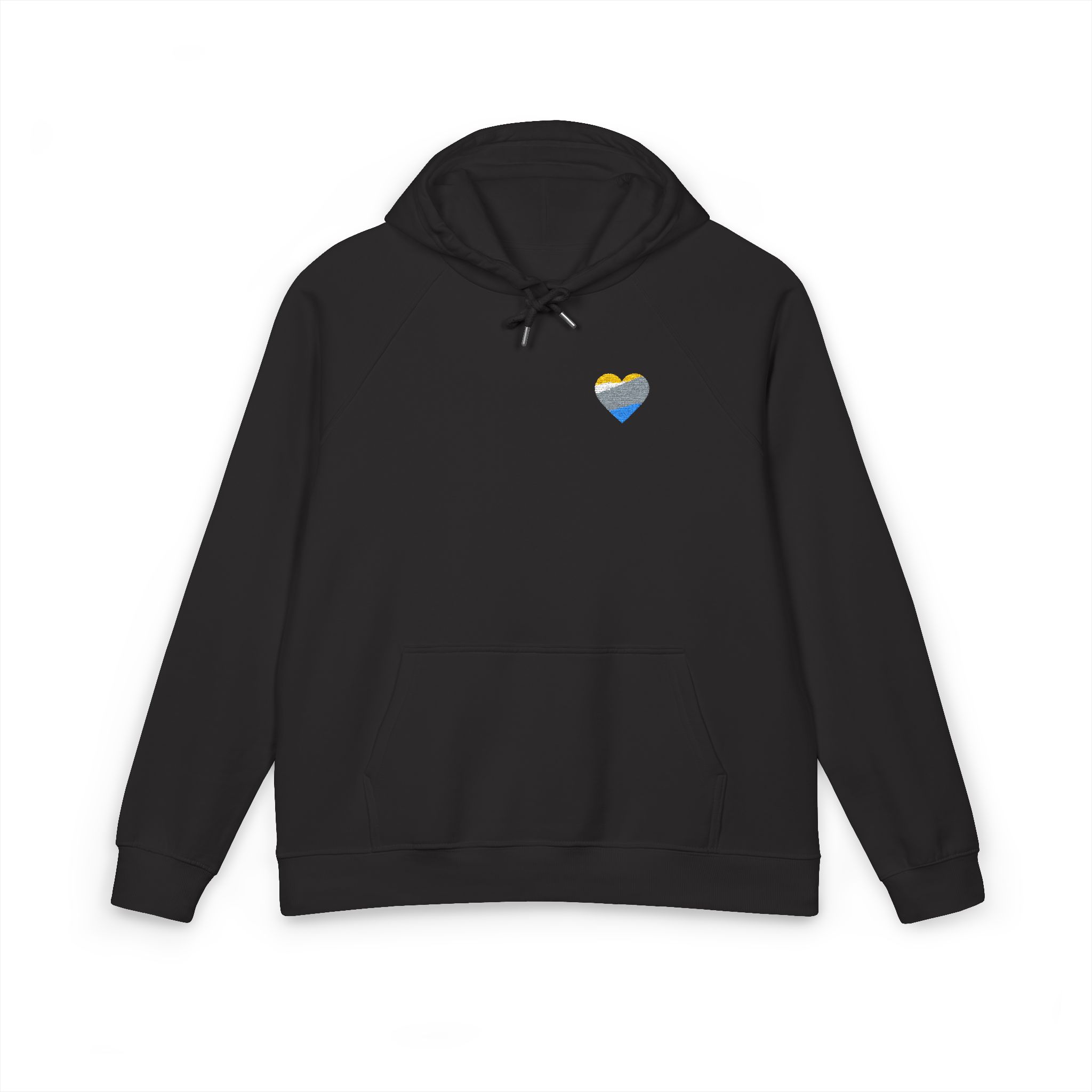 Gradient Heart Shape Unisex Eco Raglan Hoodie Embroidery - Image 17