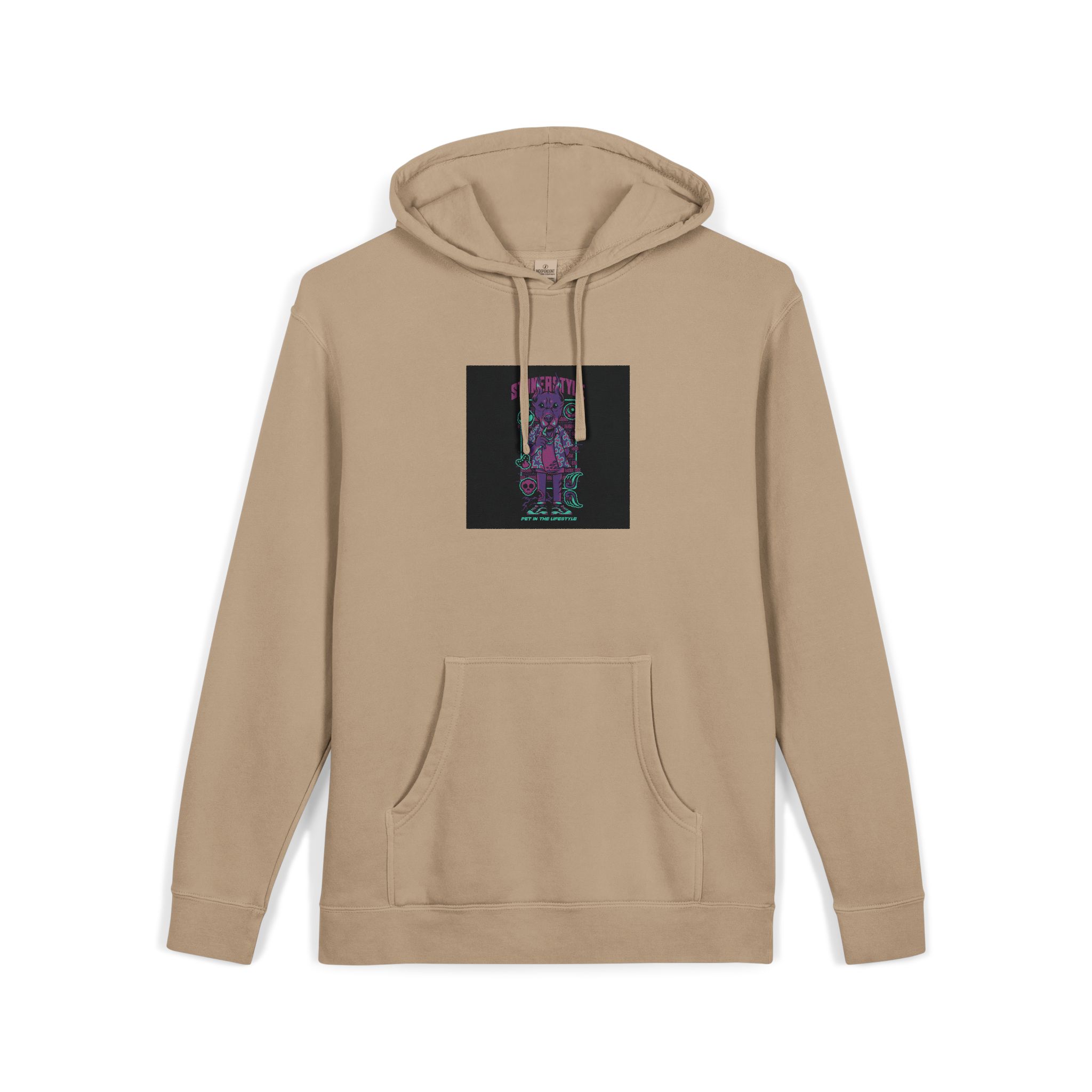 Stoner Style Dobermann Holiday Unisex Pigment Dyed Hoodie Embroidery - Image 7