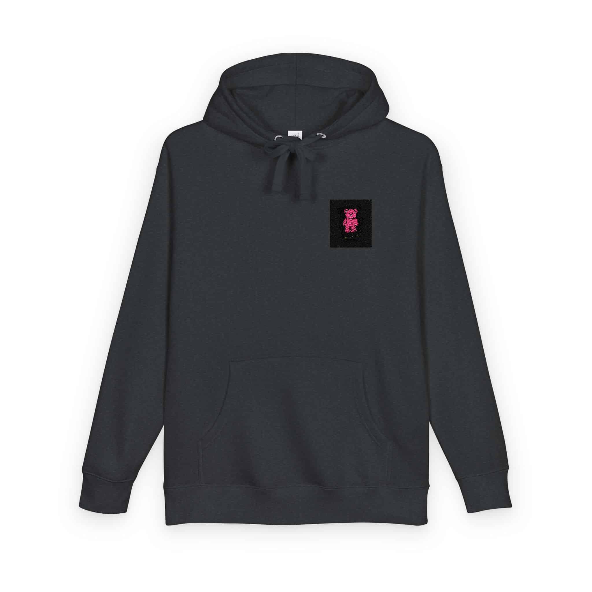Keep It Cool Slogan With Bear Doll Inverted Color Black Background Vector Illustration Unisex Fleece Hoodie - Image 26