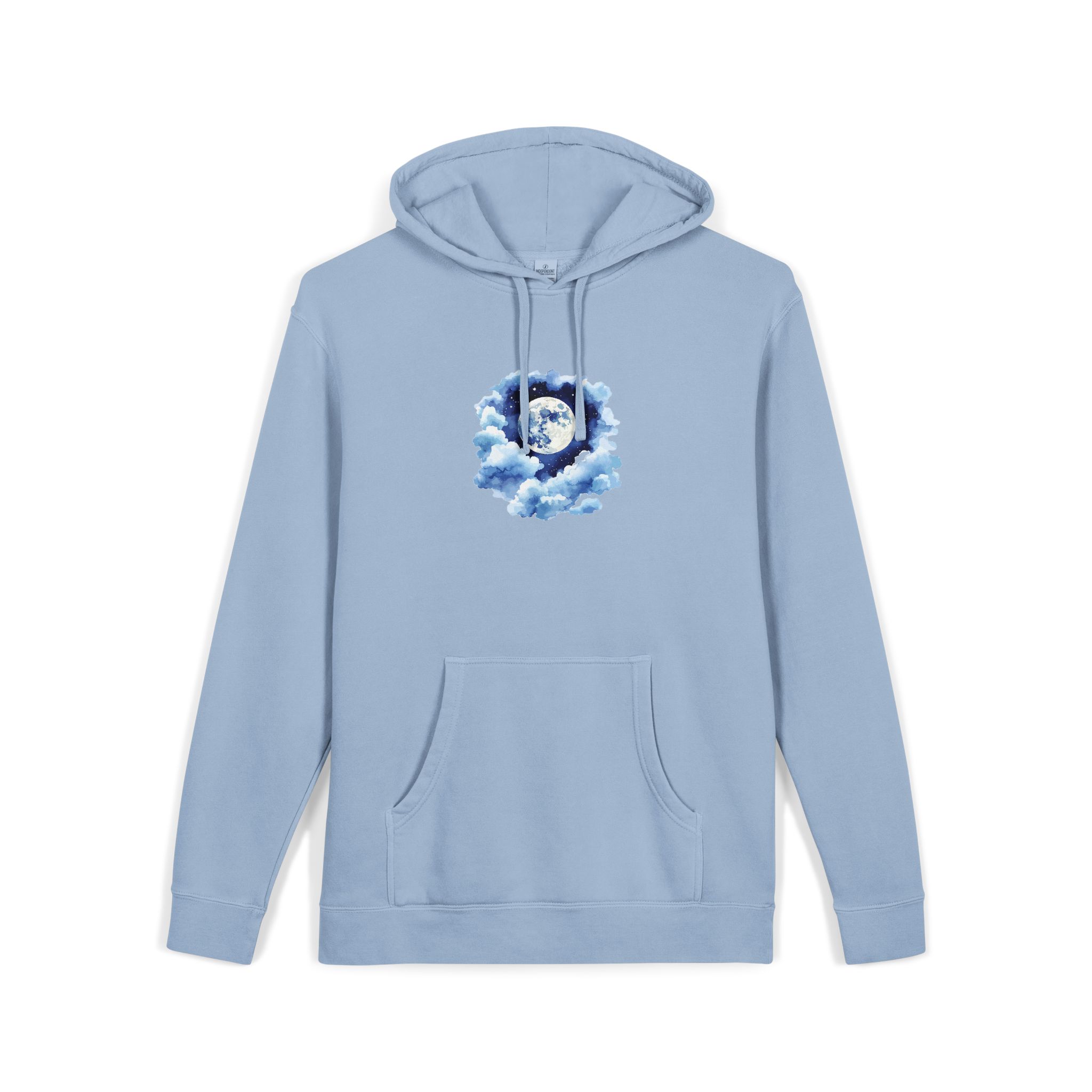 Watercolor Full Moon Clouds Elements Set Unisex Pigment Dyed Hoodie Embroidery - Image 19