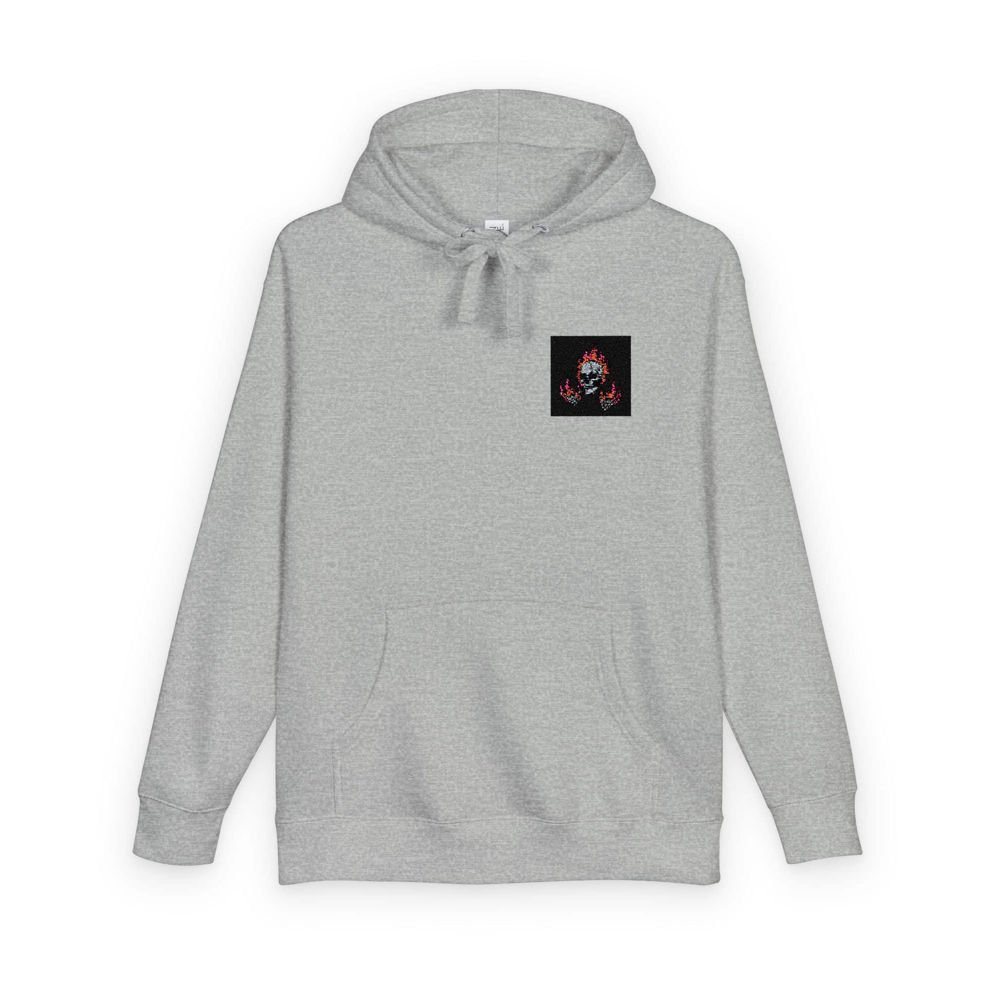 Premium Vector Human Skull With Metal Hand Art Work Illustration Unisex Fleece Hoodie - Image 14