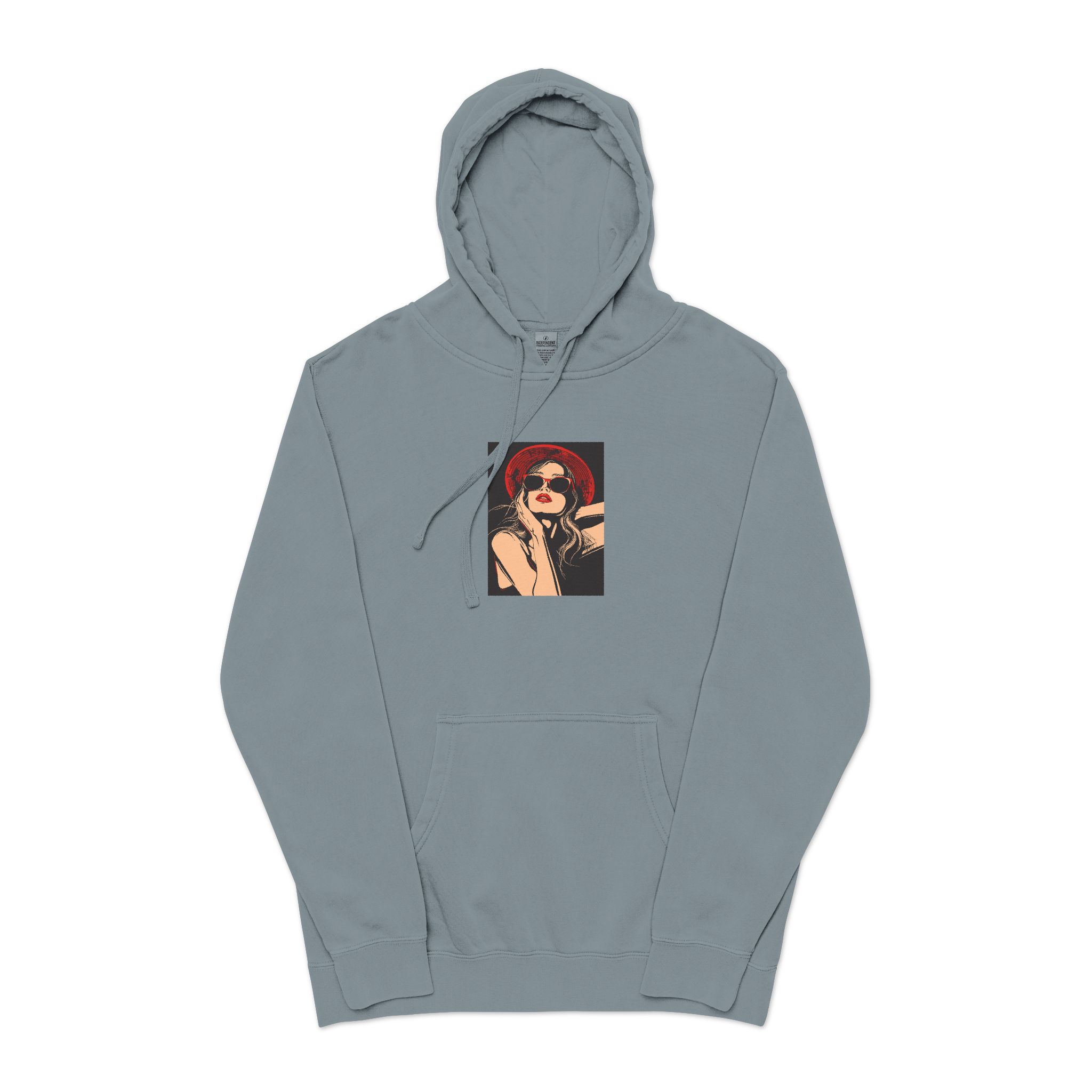 Woman With Sunglasses Unisex Pigment Dyed Hoodie Embroidery - Image 21