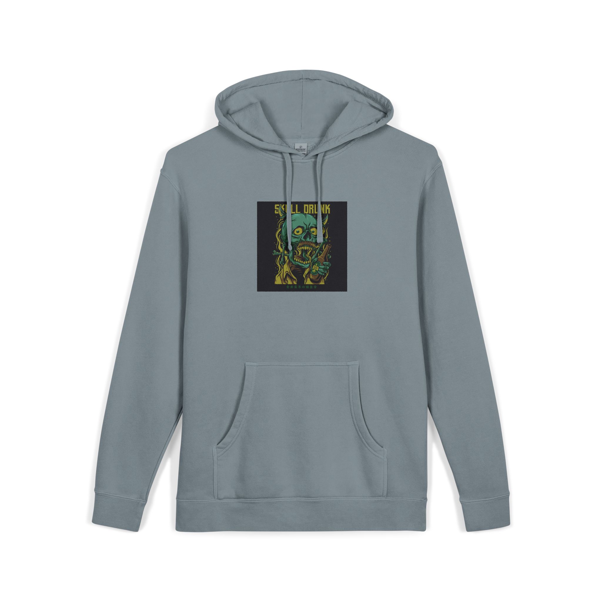 Skull Drunk Unisex Pigment Dyed Hoodie Embroidery - Image 23