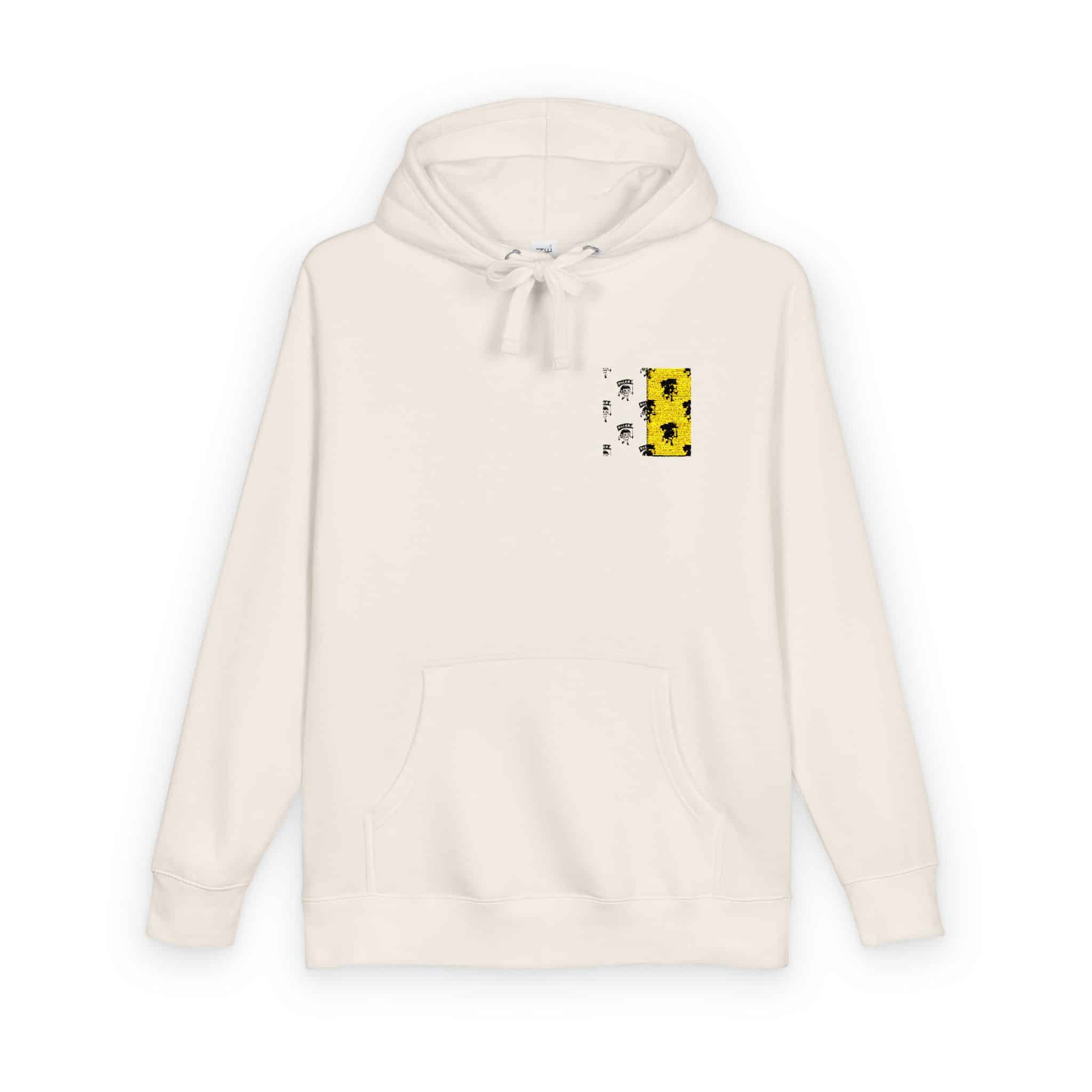 Rider Skull Holding Flag Seamless Pattern Background Illustration Unisex Fleece Hoodie - Image 6