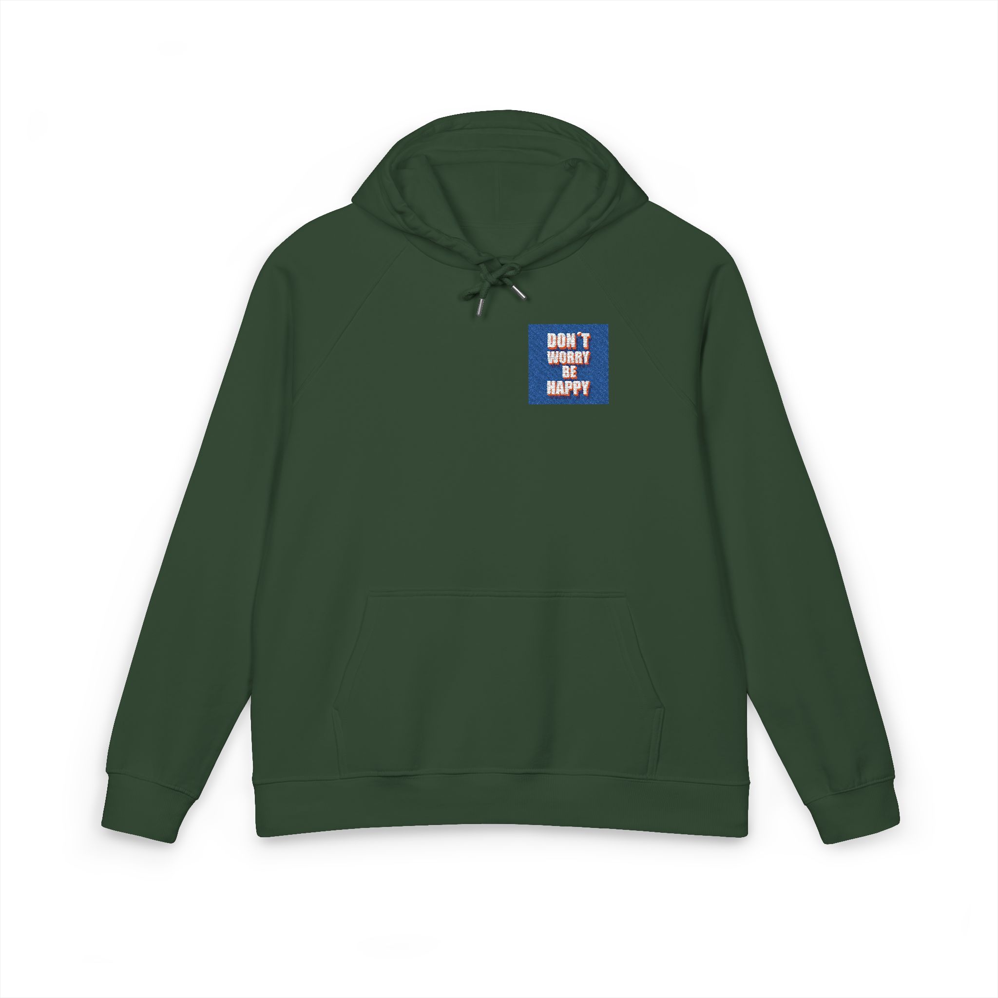 Dont Worry Be Happy 1 Unisex Eco Raglan Hoodie Embroidery - Image 13