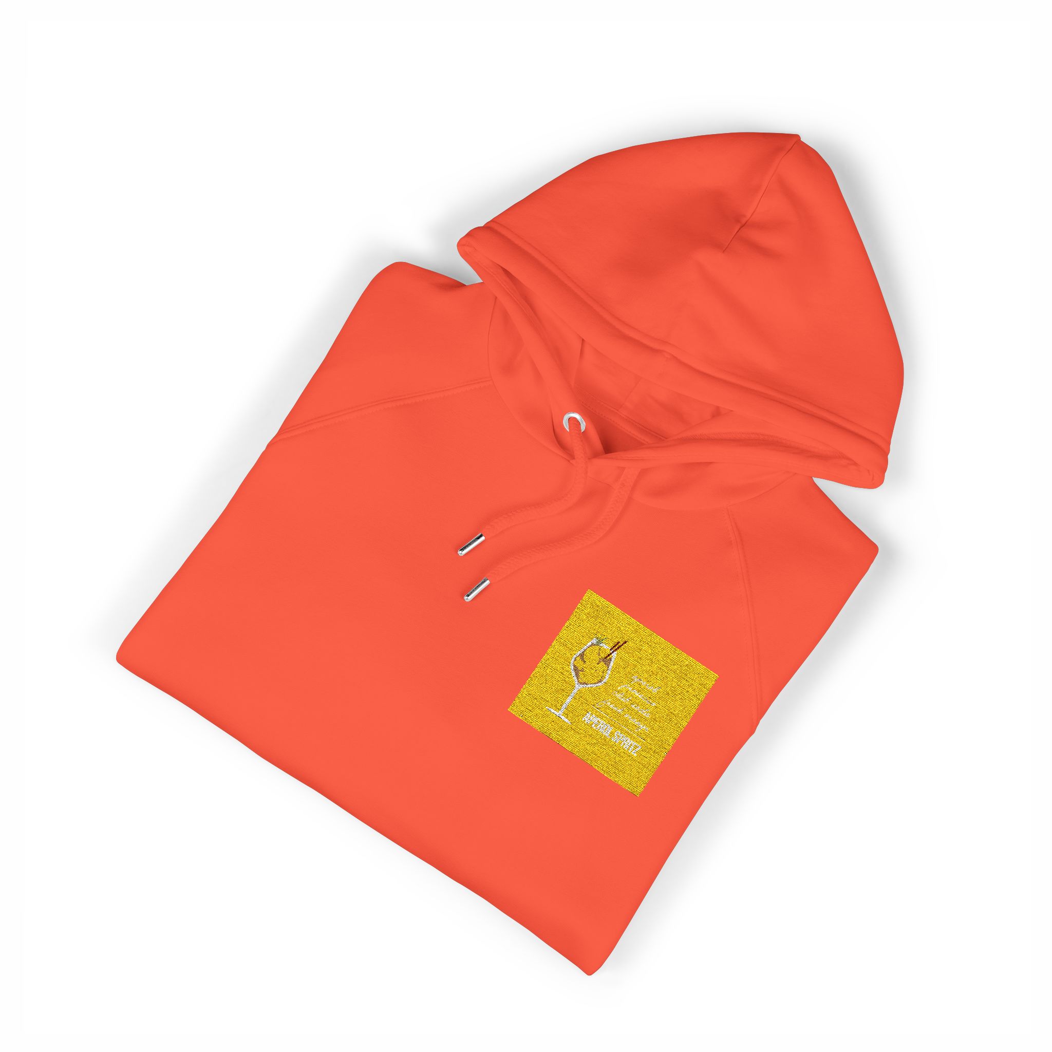 Vector Flat Illustration Modern Aperol Spritz Recipe Unisex Eco Raglan Hoodie Embroidery - Image 7