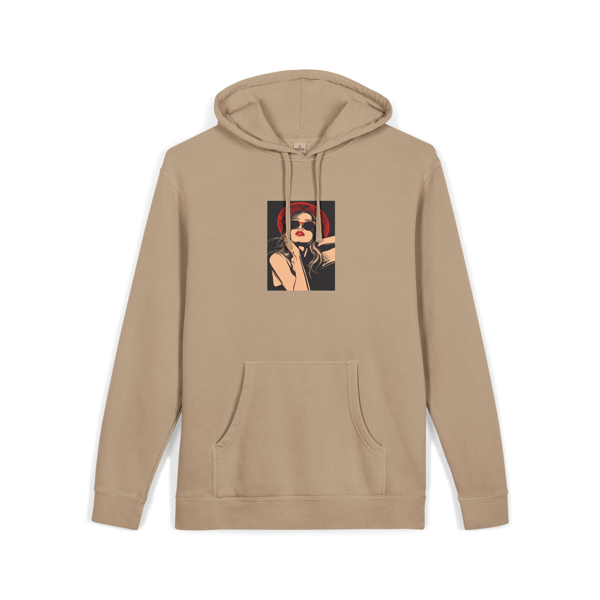 Woman With Sunglasses Unisex Pigment Dyed Hoodie Embroidery - Image 7