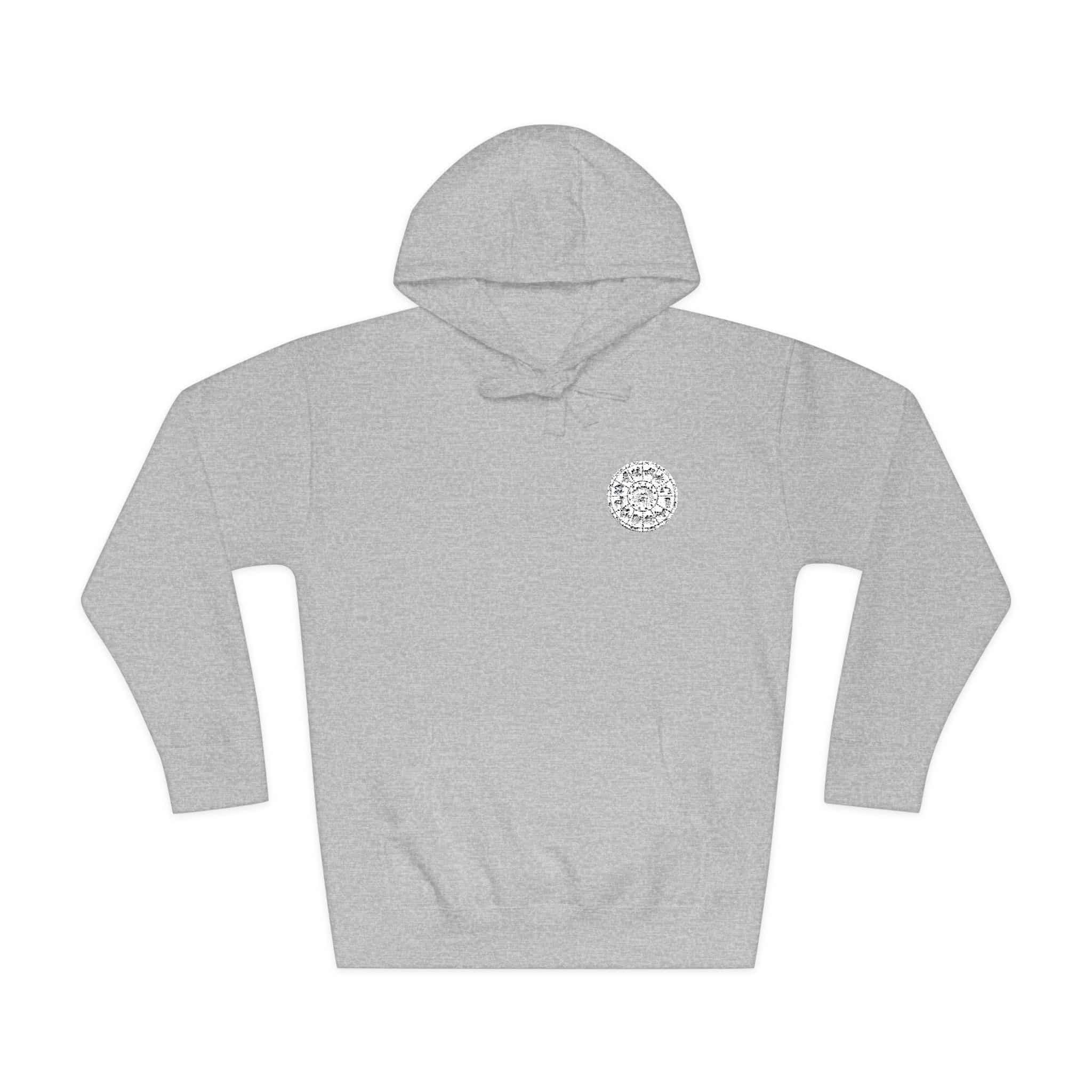 Zodiac Circle Horoscope Drawing Engraving Style Zodiac Wheel With Astrological Sy Unisex Fleece Hoodie - Image 13