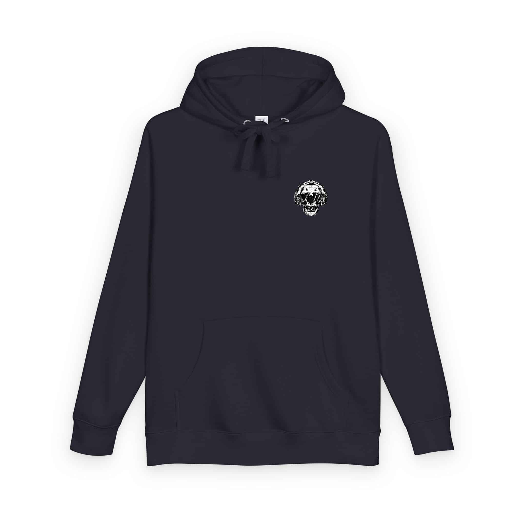 Skull Dj With Black Glass Unisex Fleece Hoodie - Image 22