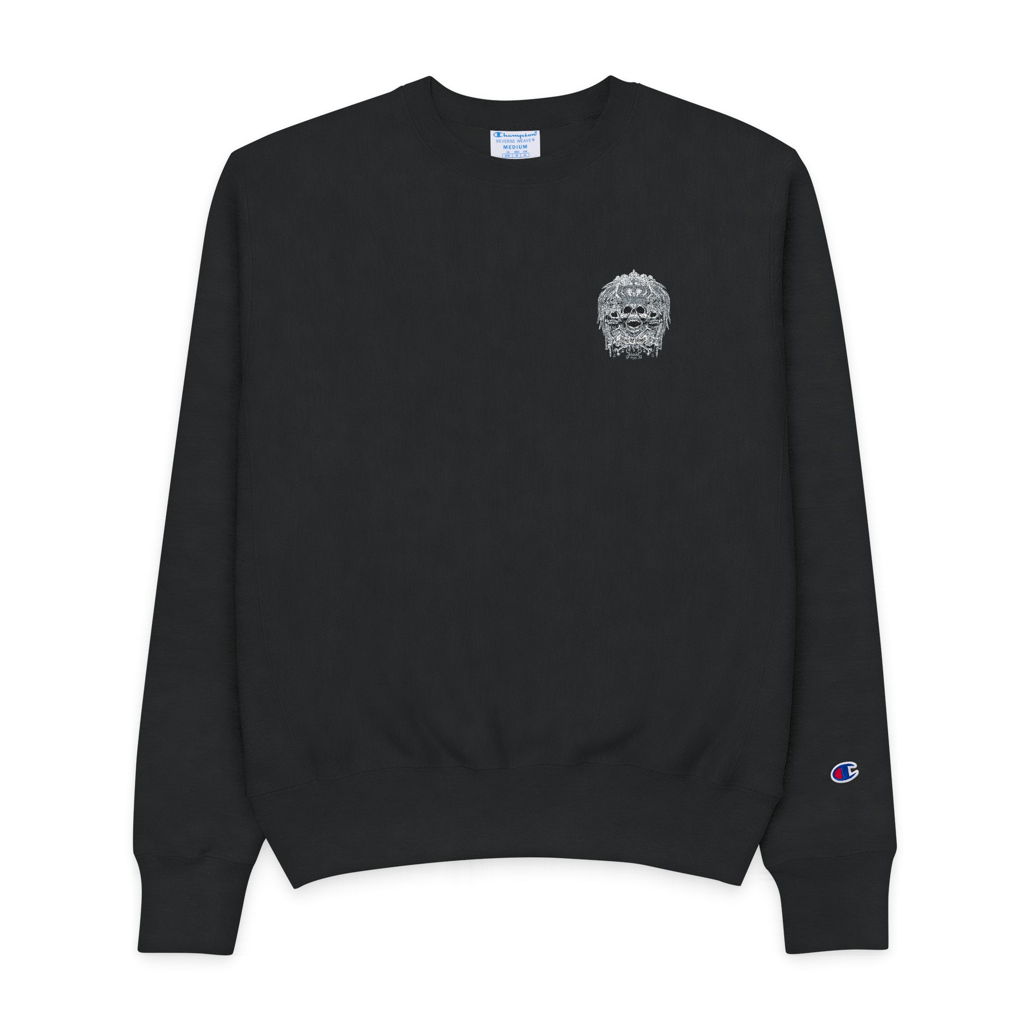 Gothic Sign With Skull Grunge Vintage Design T Shirts (5) Mens Champion Crewneck Sweatshirt