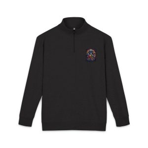 Colorful Human Skull Ai Design (1) Unisex Fleece Pullover Embroidery