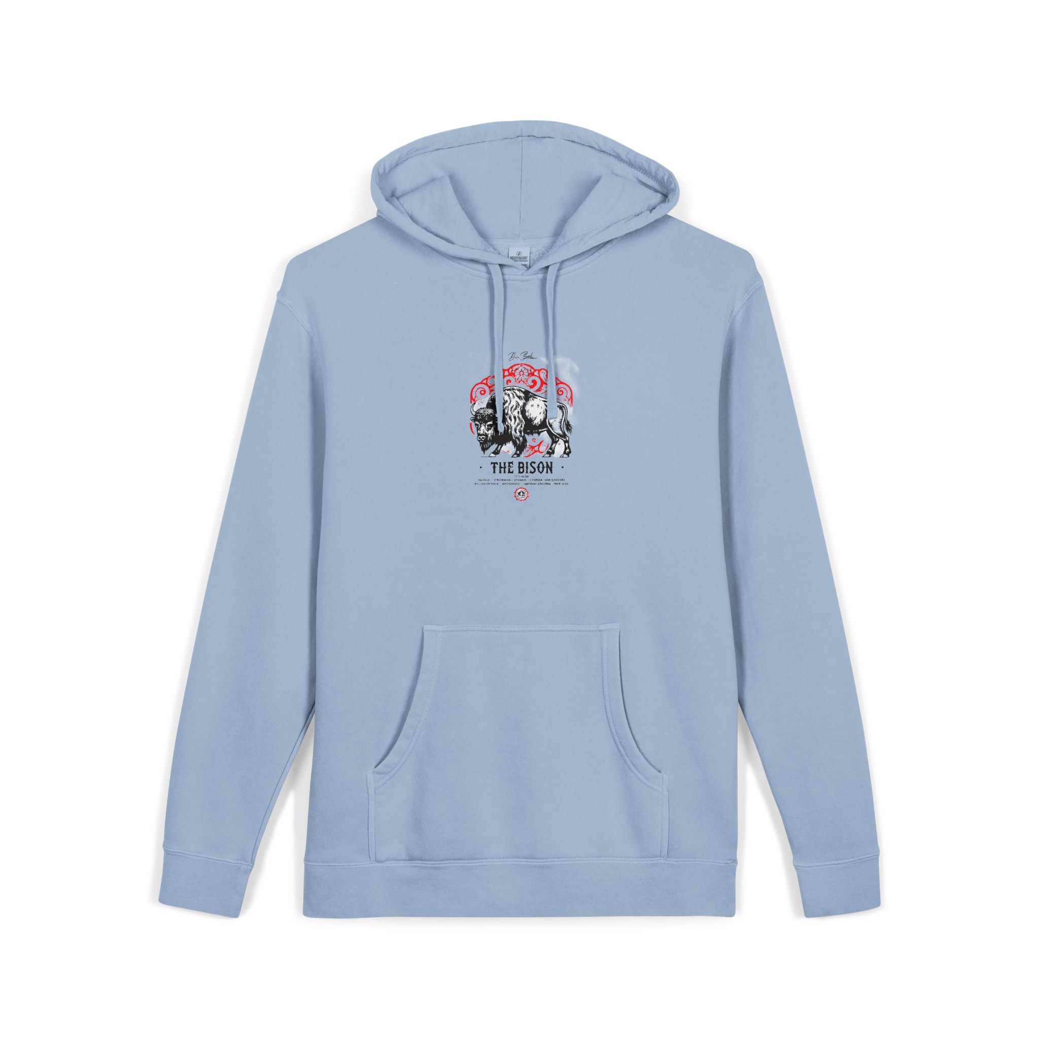 The Bison Unisex Pigment Dyed Hoodie Embroidery - Image 19