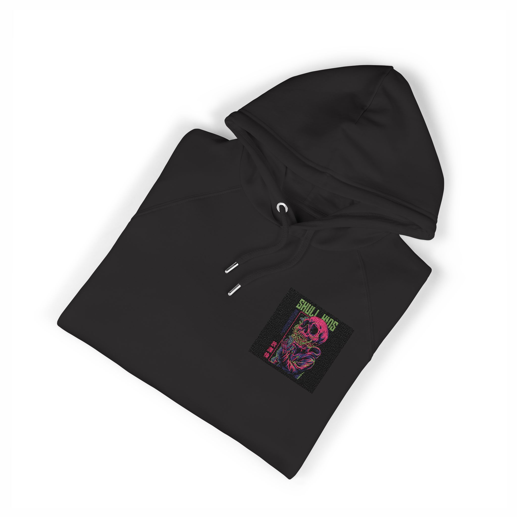 Skull Kids Unisex Eco Raglan Hoodie Embroidery - Image 19