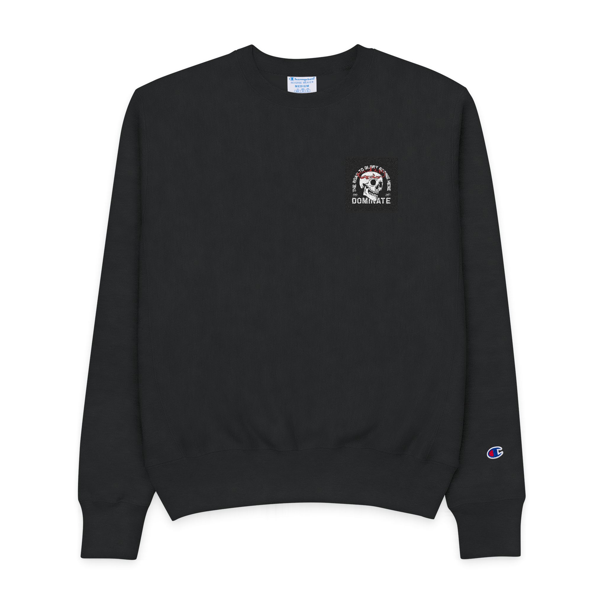 Streetwear Dark Skull Graphic Tshirt Design Vector Template Mens Champion Crewneck Sweatshirt
