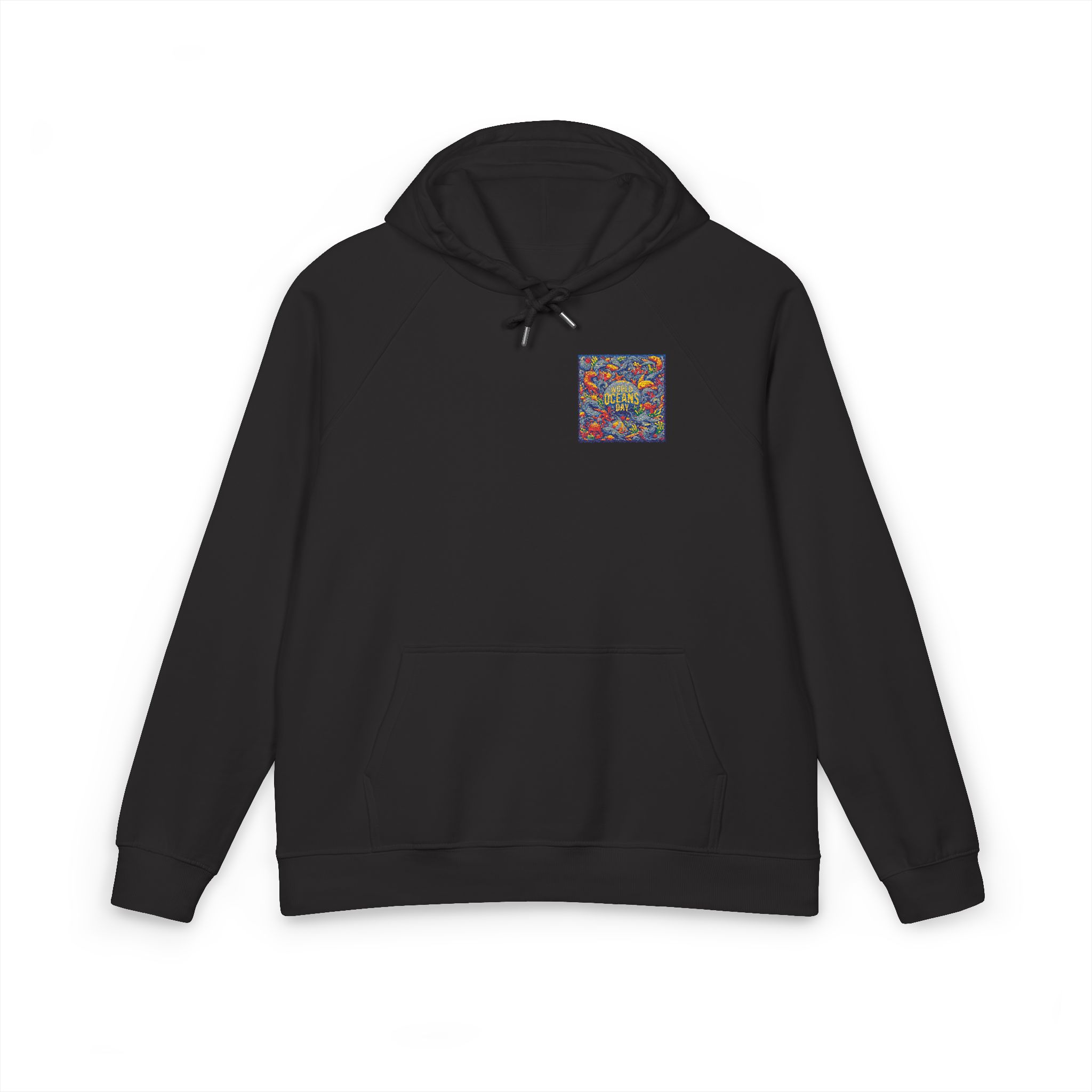 World Oceans Day Unisex Eco Raglan Hoodie Embroidery - Image 17
