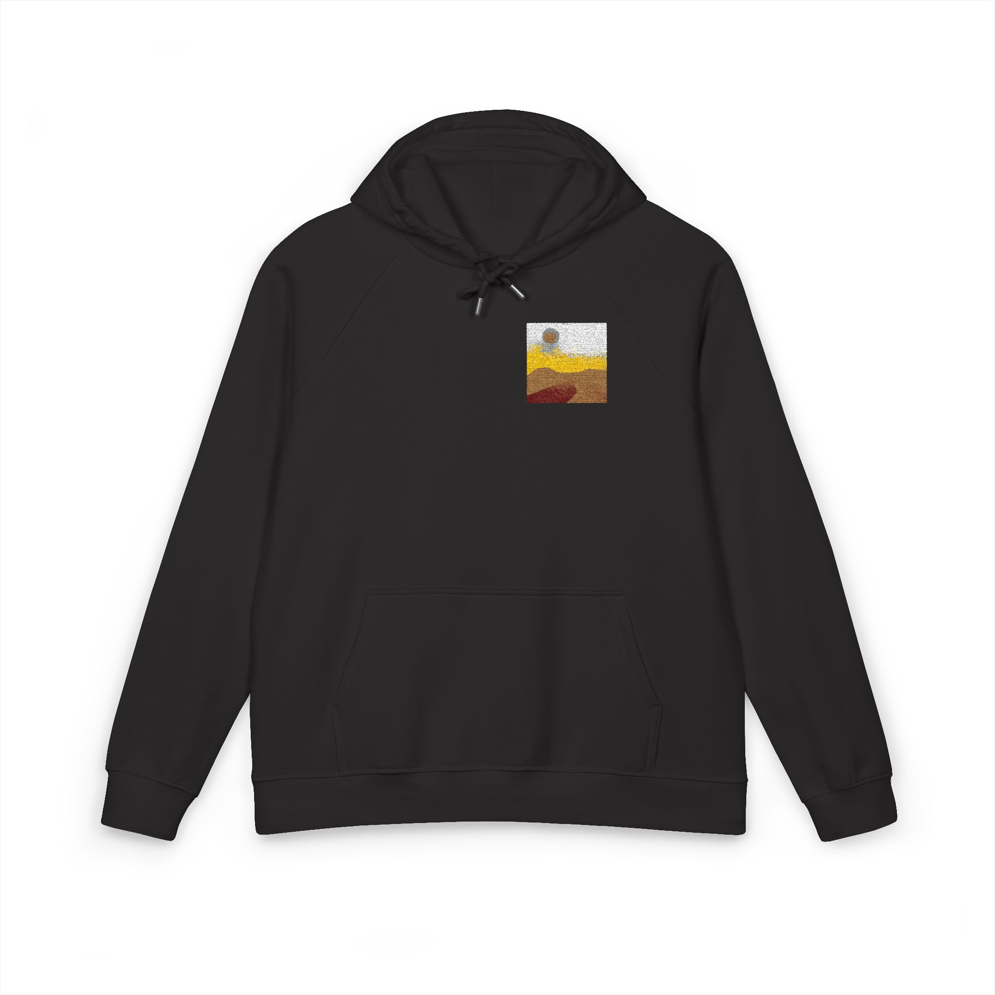 Dreamy Motivational Card Template Social Media Landscape Unisex Eco Raglan Hoodie Embroidery - Image 17
