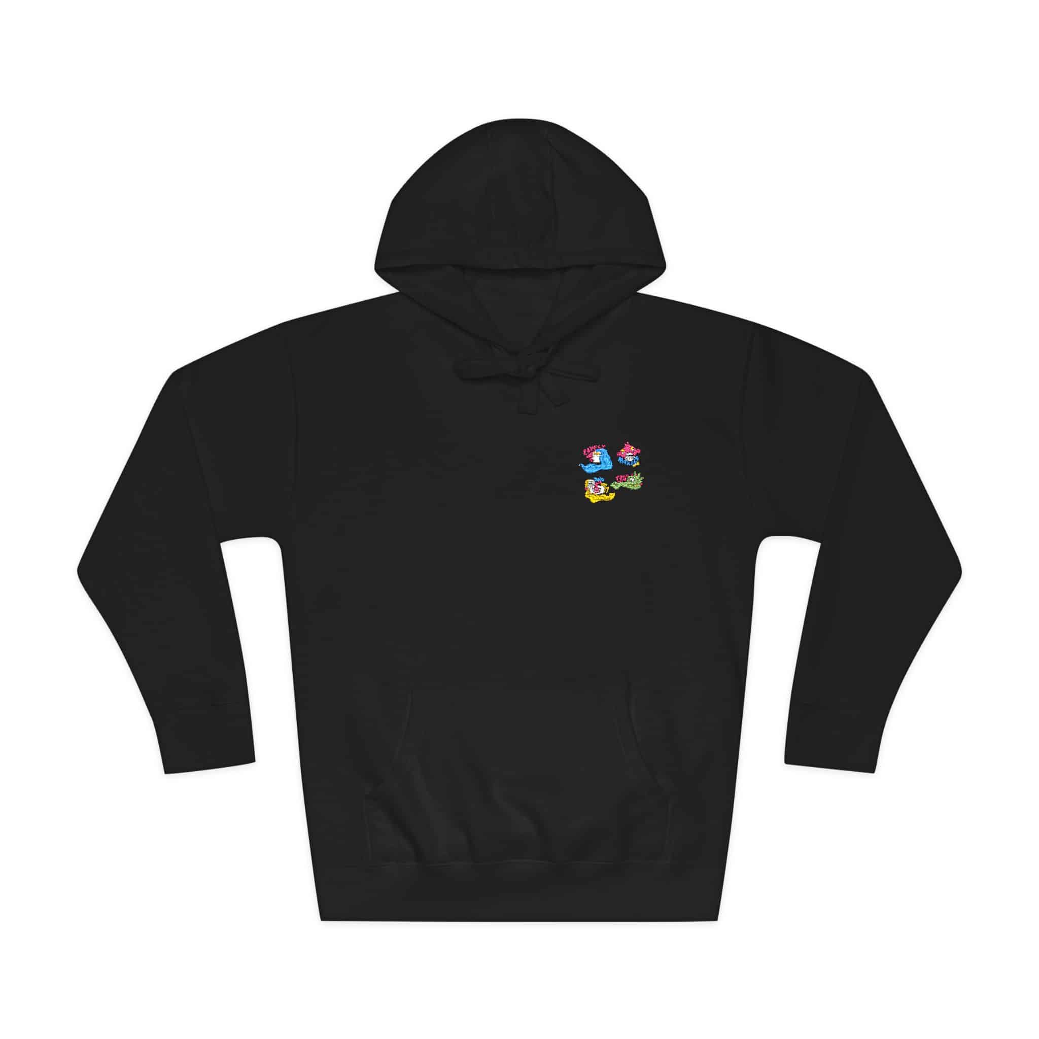 Collection Funny Hand Drawn Stickers Unisex Fleece Hoodie - Image 33