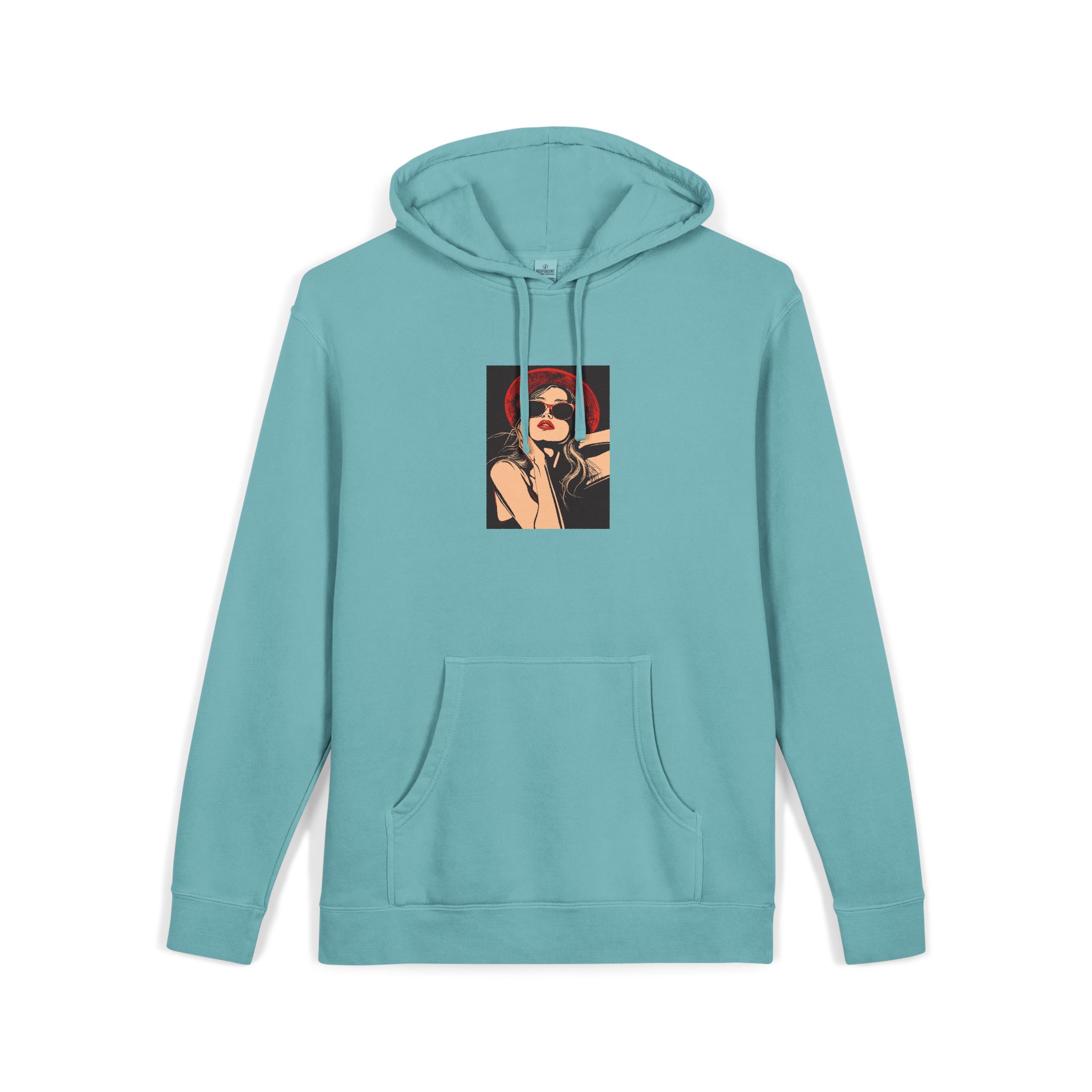 Woman With Sunglasses Unisex Pigment Dyed Hoodie Embroidery - Image 11