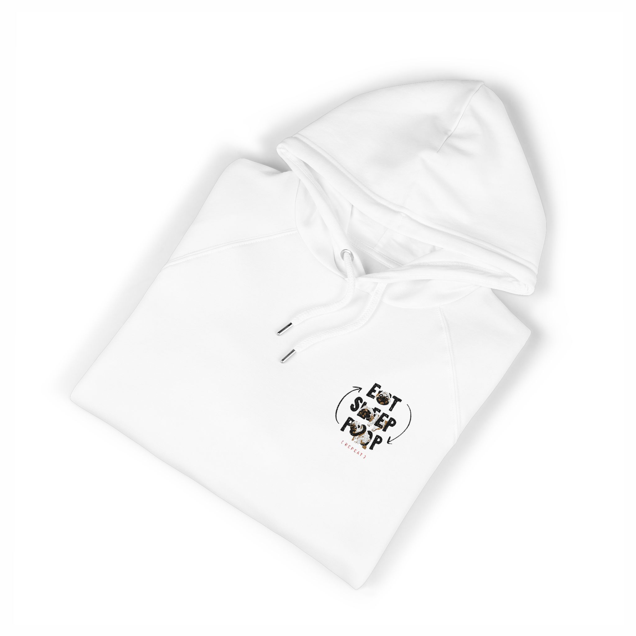 Eat Sleep Poop Unisex Eco Raglan Hoodie Embroidery - Image 3