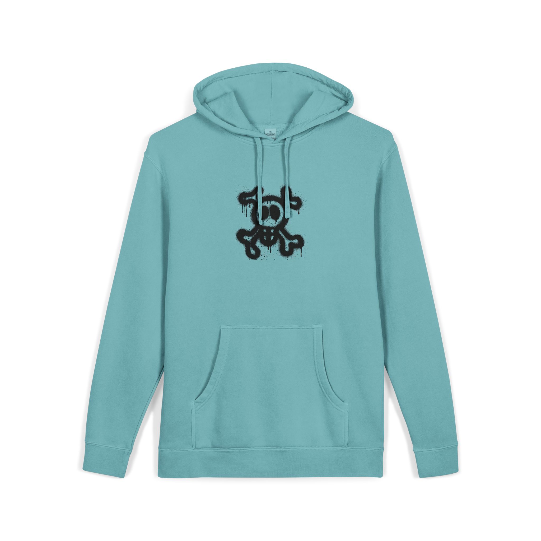 Spray Painted Graffiti Skull Sprayed Graffiti Skull Icon With Spray Black White Unisex Pigment Dyed Hoodie Embroidery - Image 11