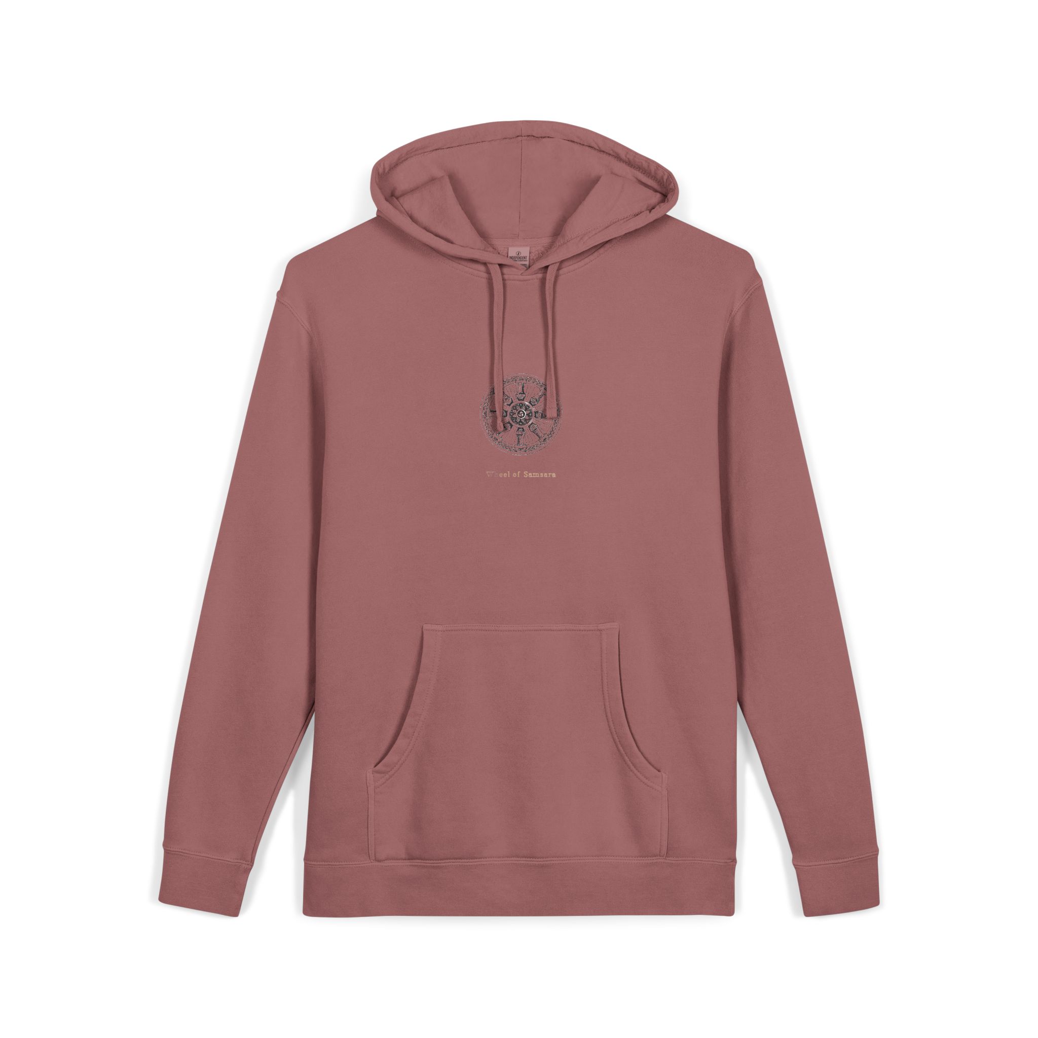 Wheel of Samsara Unisex Pigment Dyed Hoodie Embroidery - Image 31