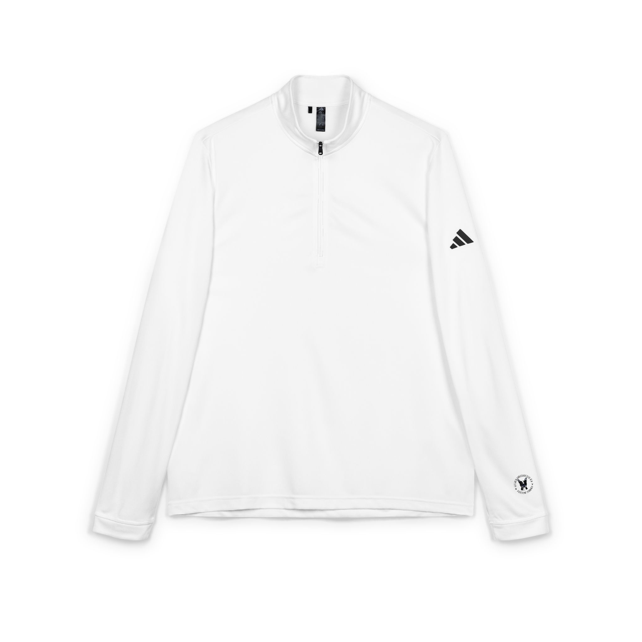 Easily Distracted By Boston Terrier Dog Adidas Quarter Zip Pullover Embroidery - Image 3