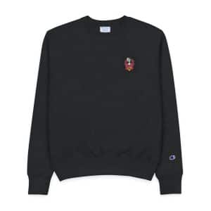 Illustration Japanese Woman Wearing Fox Mask Mens Champion Crewneck Sweatshirt