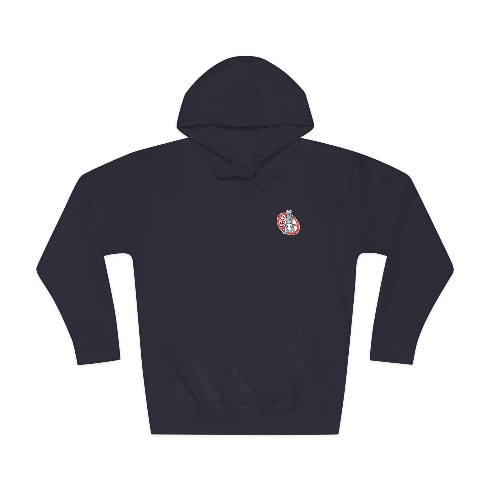 Peace Bunny Sticker Vector Cute Illustration Unisex Fleece Hoodie - Image 21