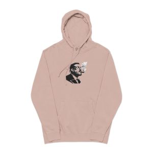 Smoking Man Unisex Pigment Dyed Hoodie Embroidery