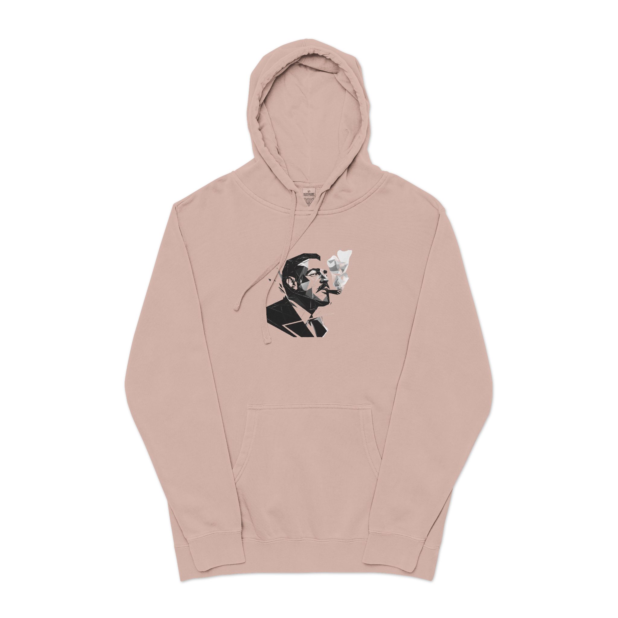 Smoking Man Unisex Pigment Dyed Hoodie Embroidery