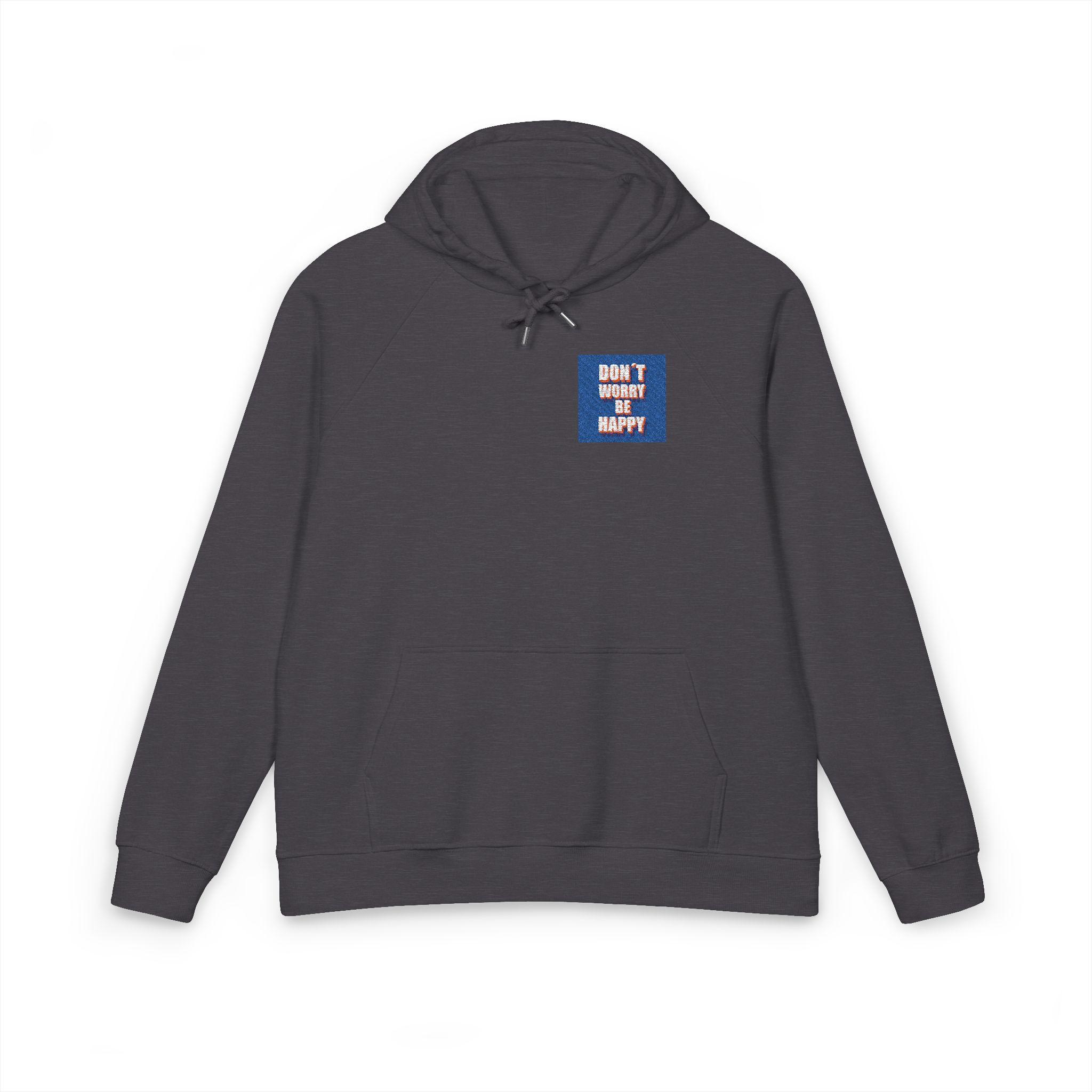 Dont Worry Be Happy 1 Unisex Eco Raglan Hoodie Embroidery - Image 9