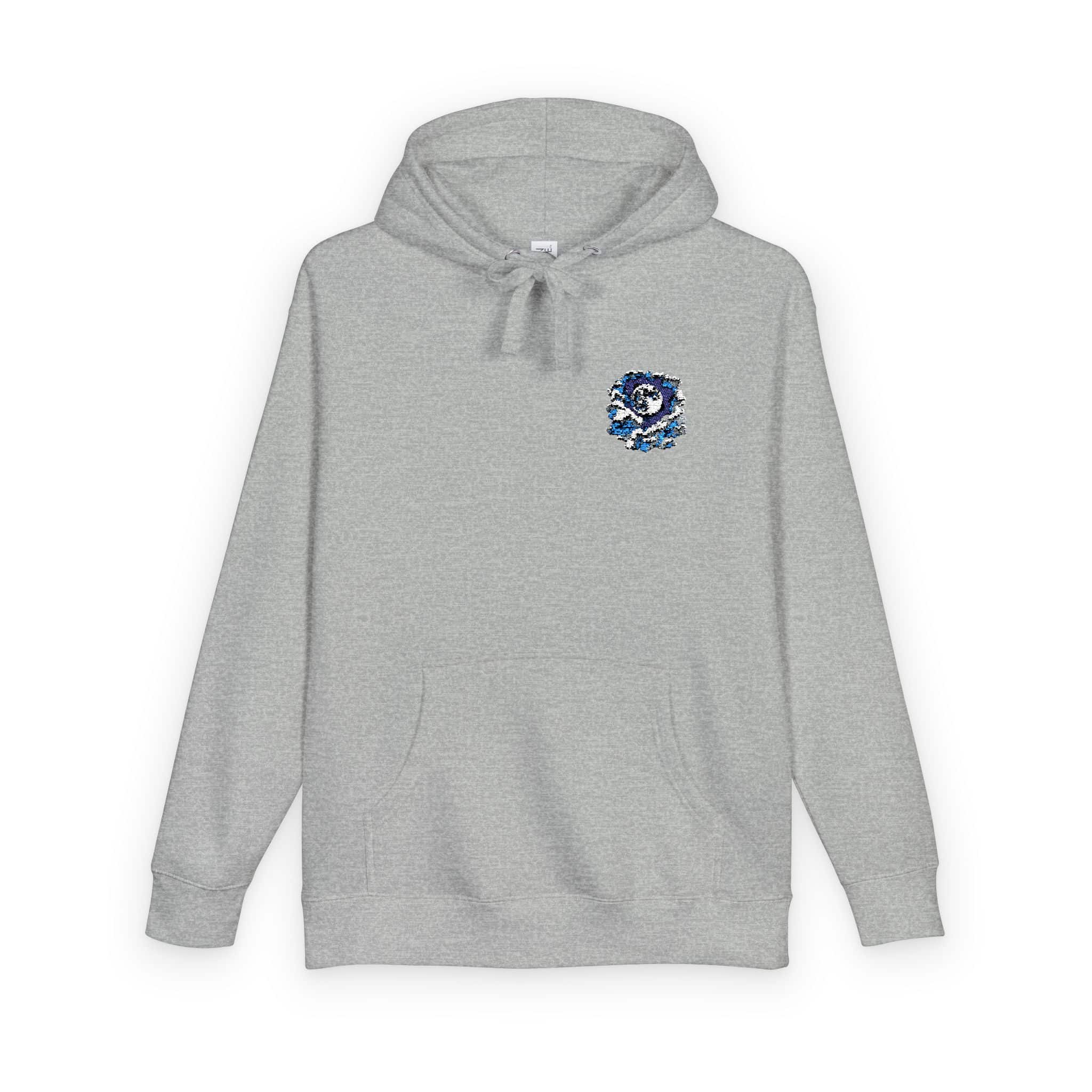 Watercolor Full Moon Clouds Elements Set Unisex Fleece Hoodie - Image 14