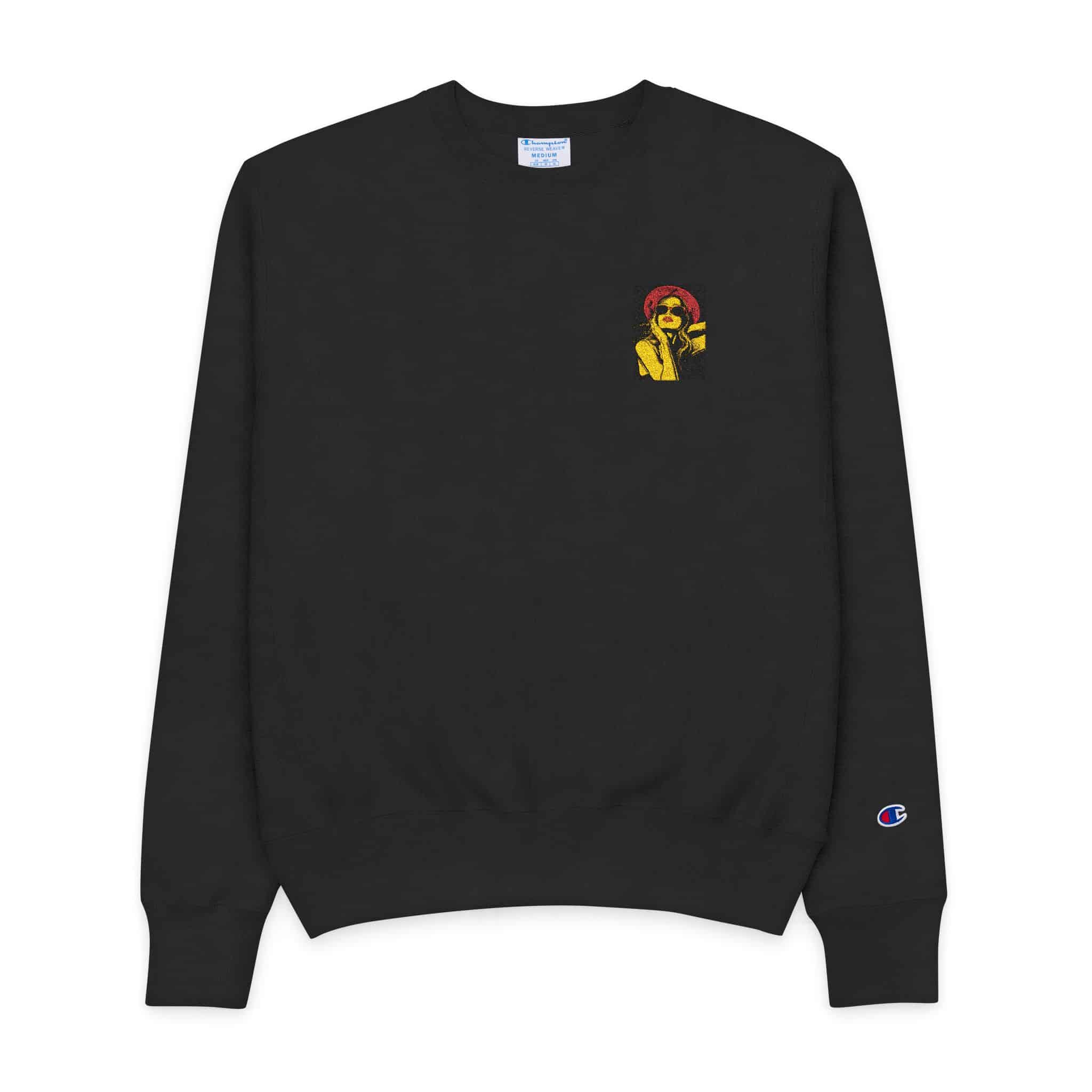 Woman With Sunglasses Mens Champion Crewneck Sweatshirt