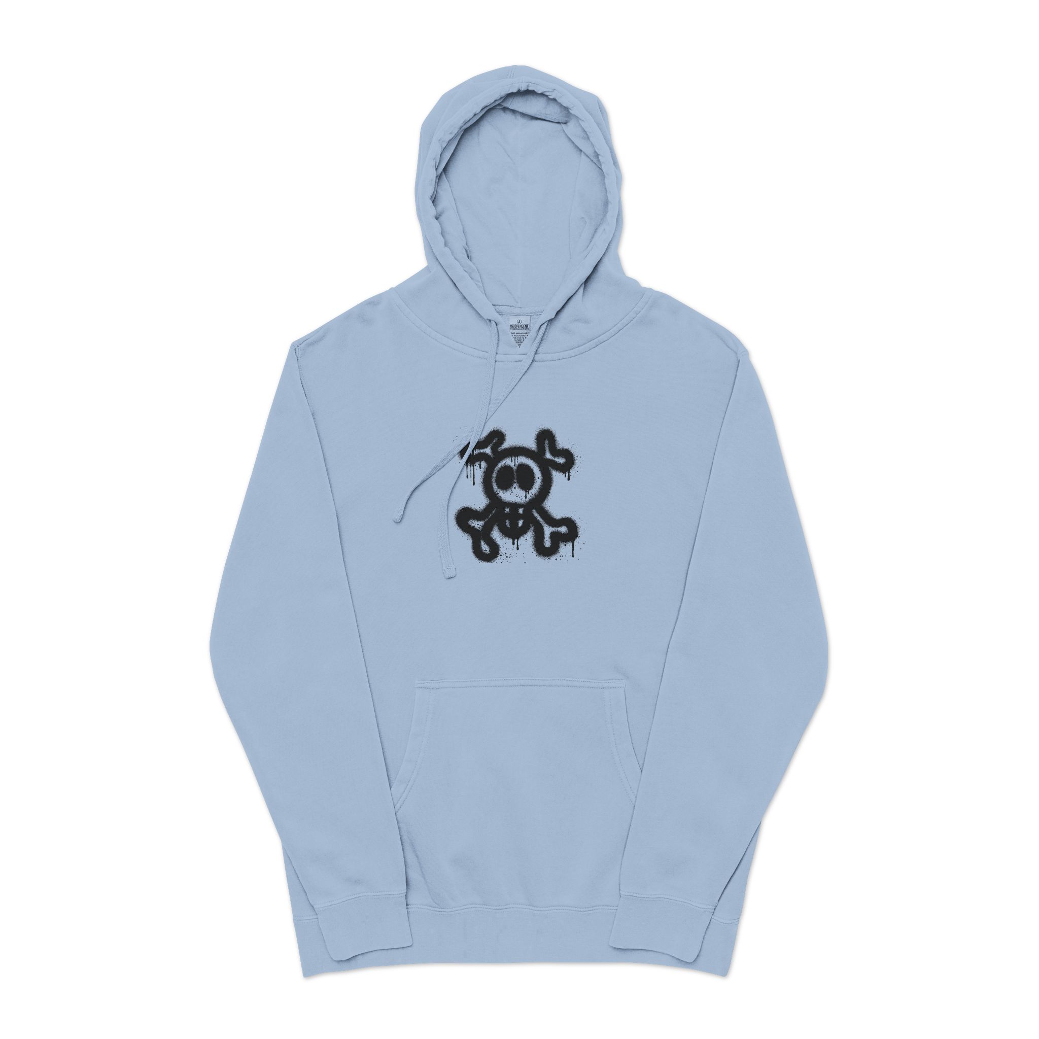 Spray Painted Graffiti Skull Sprayed Graffiti Skull Icon With Spray Black White Unisex Pigment Dyed Hoodie Embroidery - Image 17