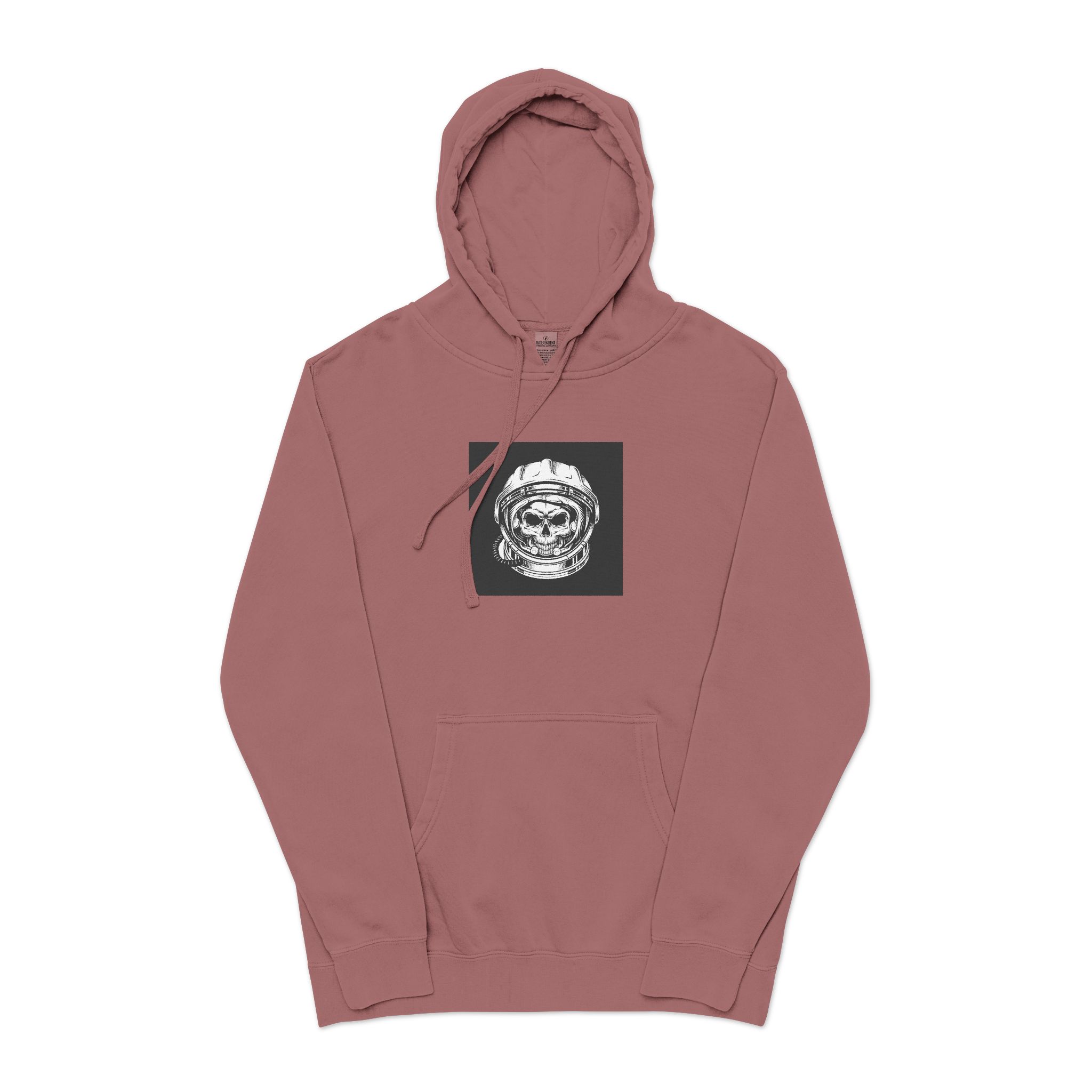 Vintage Astronaut Skull In Space Helmet Unisex Pigment Dyed Hoodie Embroidery - Image 29