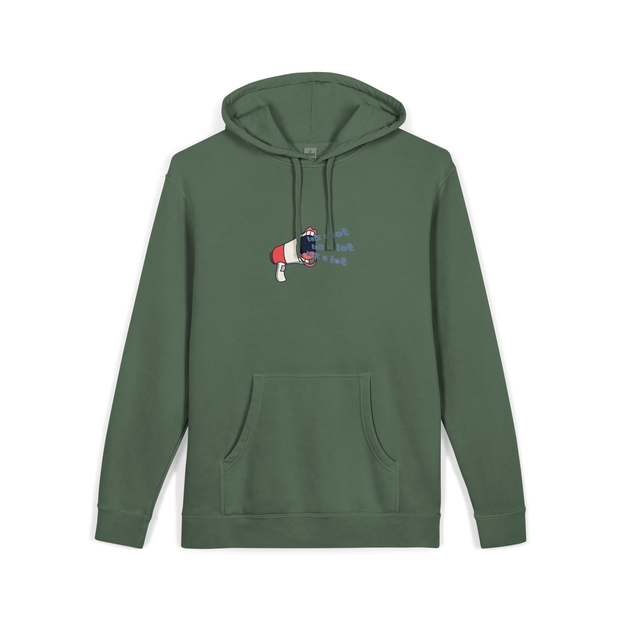 Talk A Lot Unisex Pigment Dyed Hoodie Embroidery - Image 15
