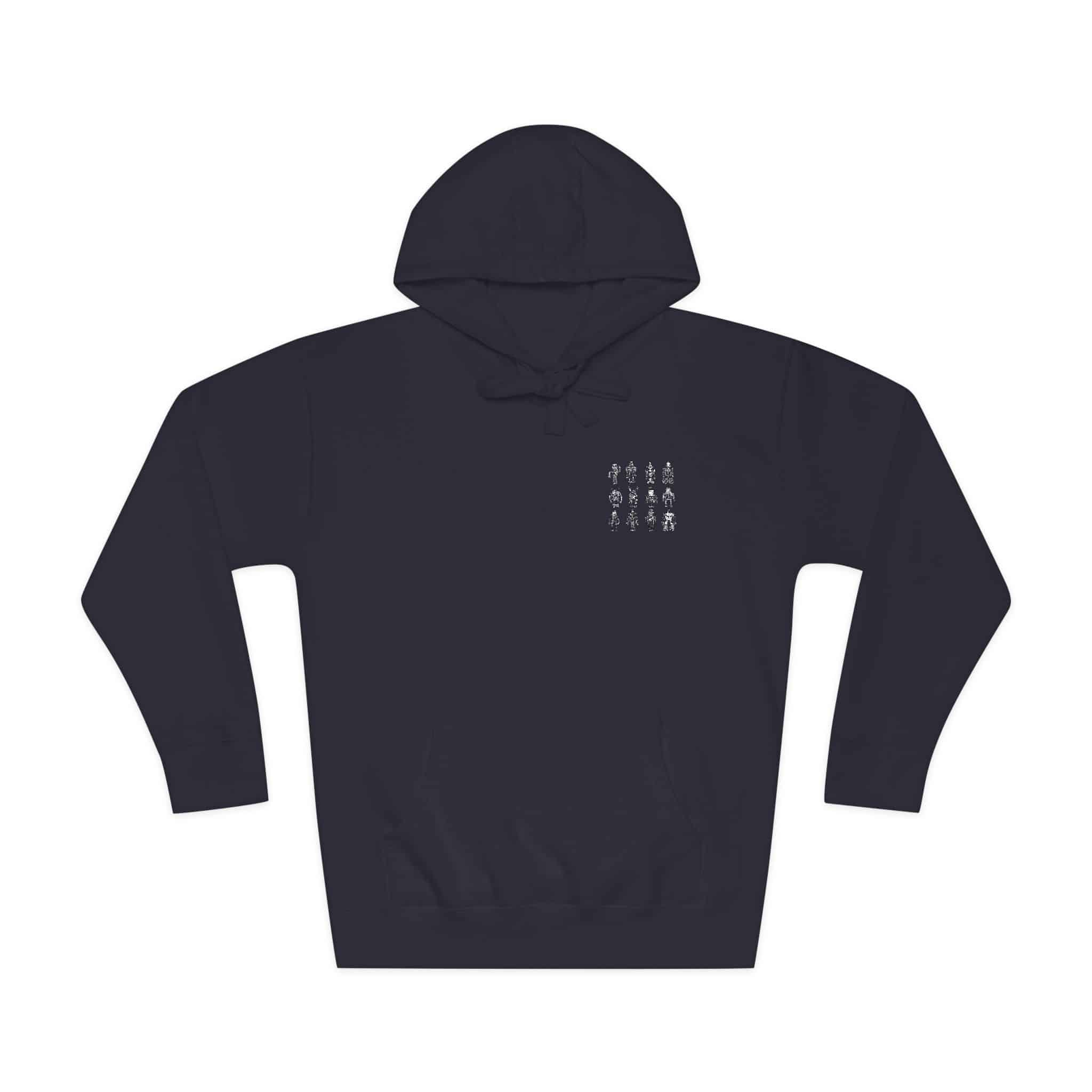 Robots Doodle Stile Black Icons Set Unisex Fleece Hoodie - Image 21