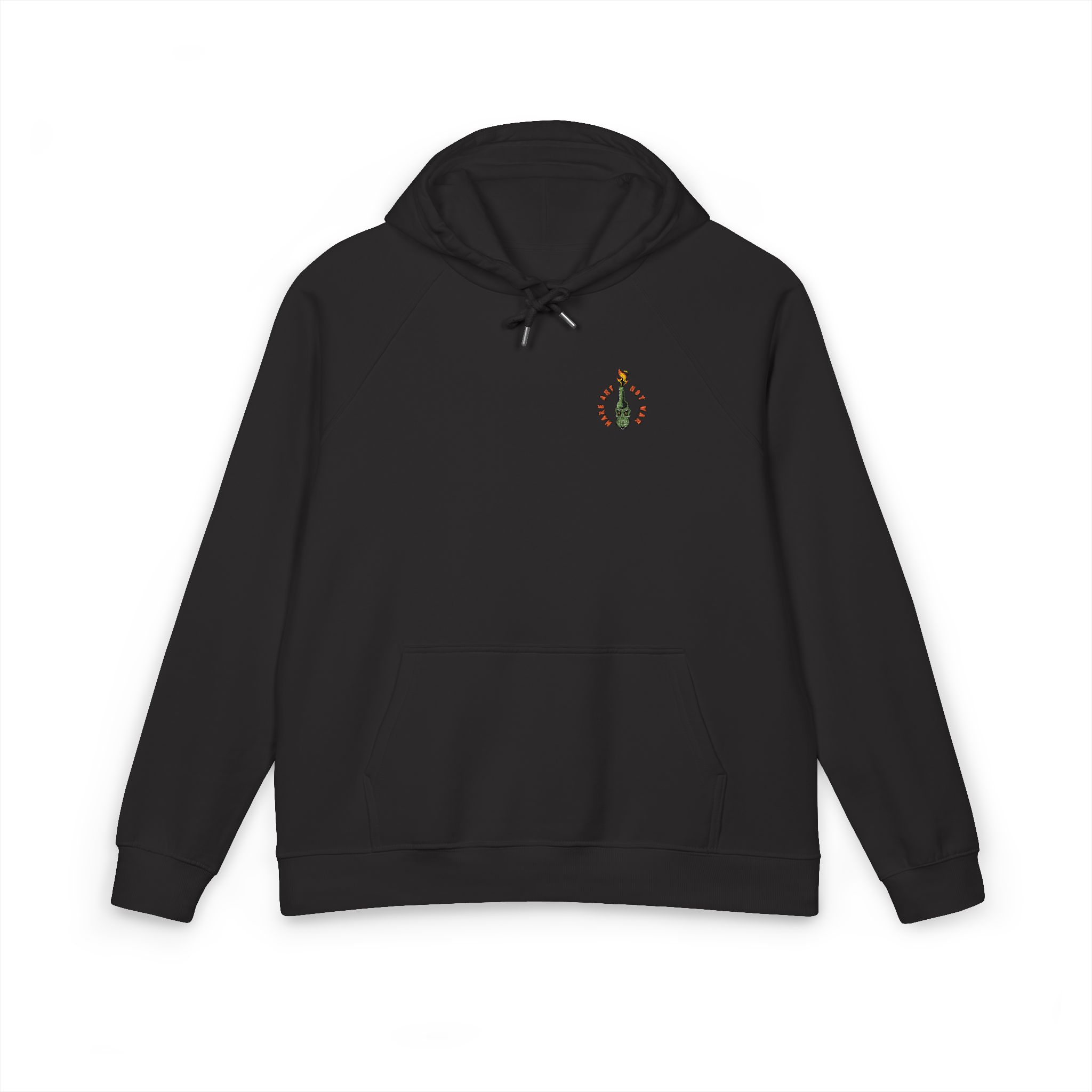 Skull Face Molotov Unisex Eco Raglan Hoodie Embroidery - Image 17